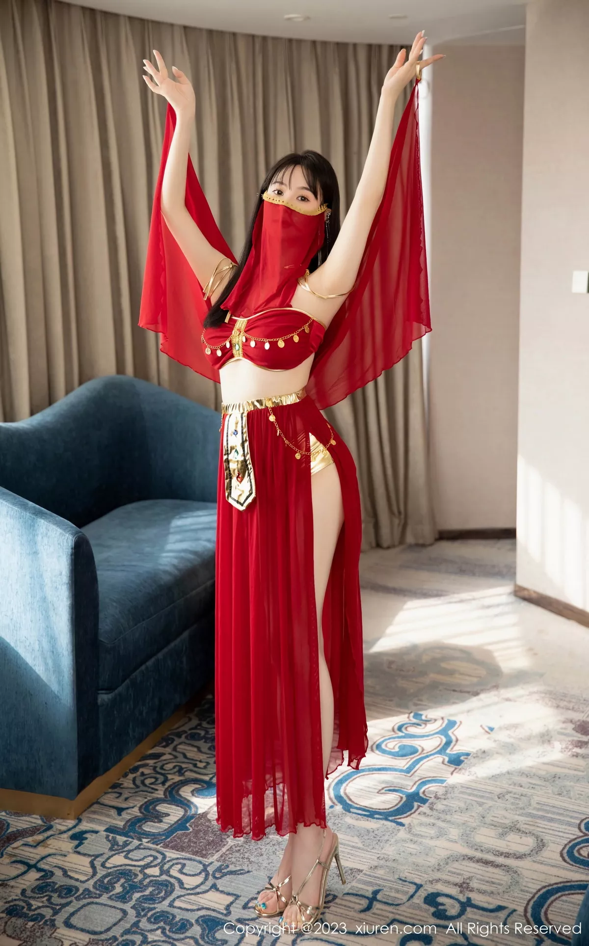 秀人集.com_[XiuRen秀人网]No.7103_模特柚琪Rich私房脱性感红色西域舞服秀曼妙身姿撩人诱惑写真74P