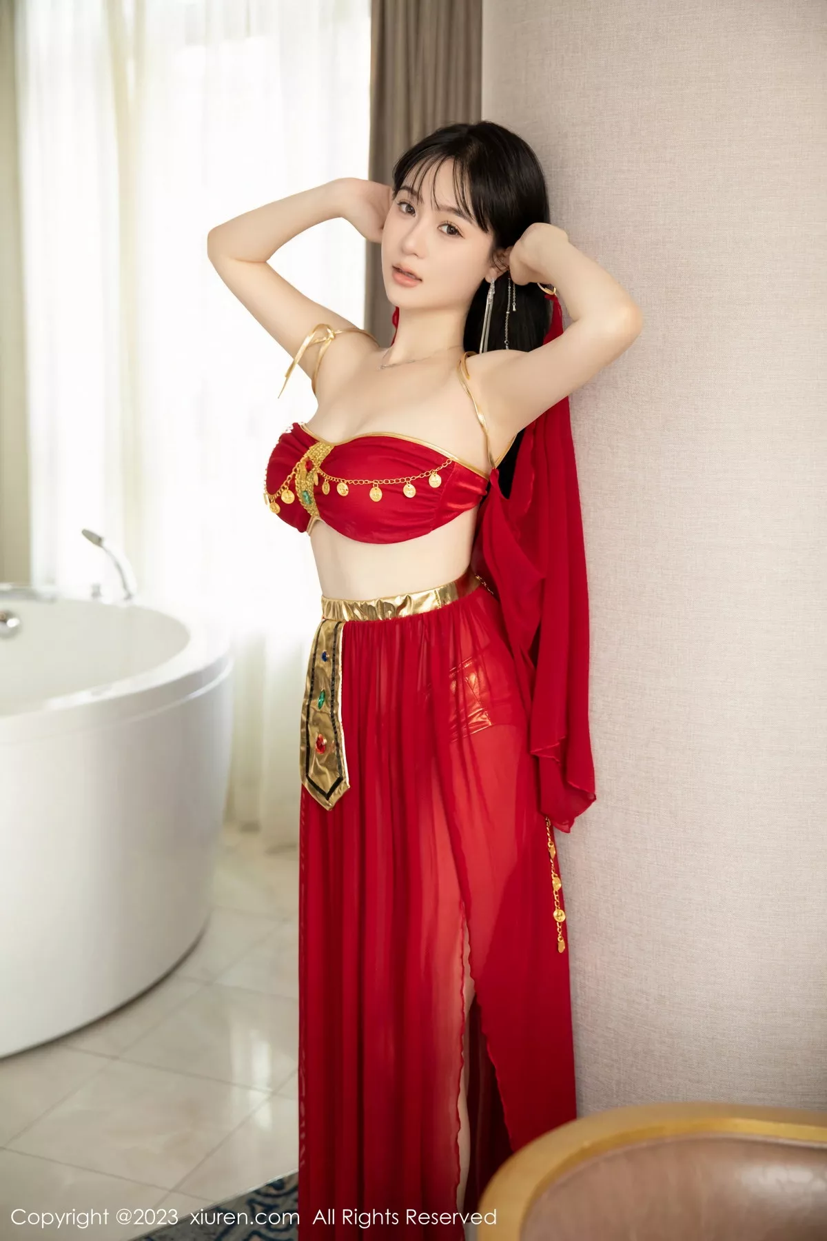 秀人集.com_[XiuRen秀人网]No.7103_模特柚琪Rich私房脱性感红色西域舞服秀曼妙身姿撩人诱惑写真74P