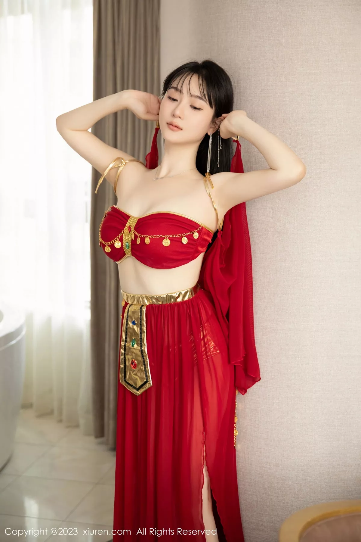 秀人集.com_[XiuRen秀人网]No.7103_模特柚琪Rich私房脱性感红色西域舞服秀曼妙身姿撩人诱惑写真74P