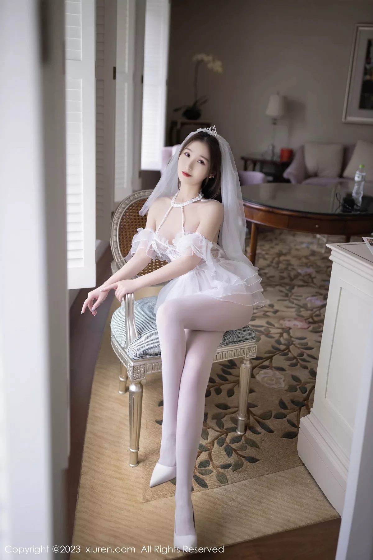 秀人集.com_[XiuRen秀人网]No.7104_模特杏子Yada白色蕾丝薄透婚纱配无内白丝秀惹火身材诱惑写真85P