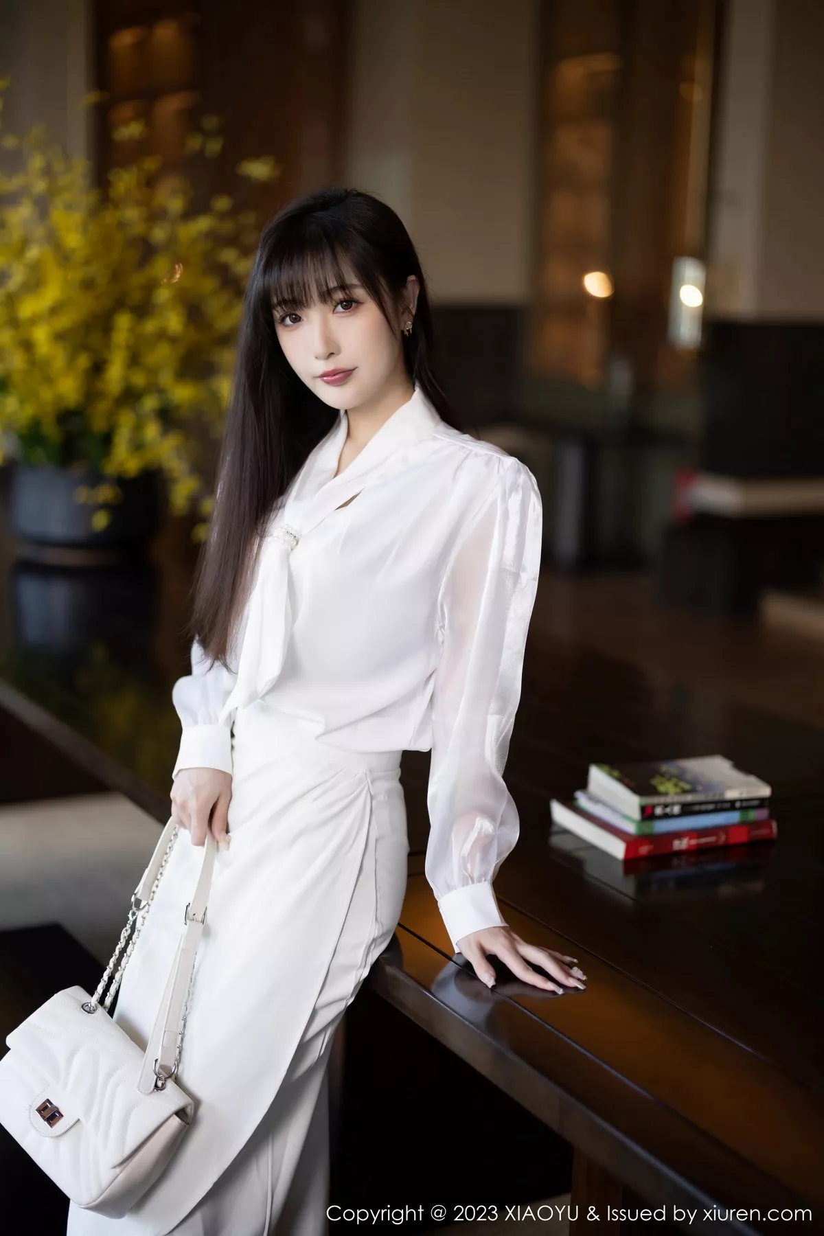 秀人集.com_[XiaoYu画语界]Vol.1088_模特林星阑性感白色连衣裙露浅色内衣配超薄肉丝妩媚迷人写真91P