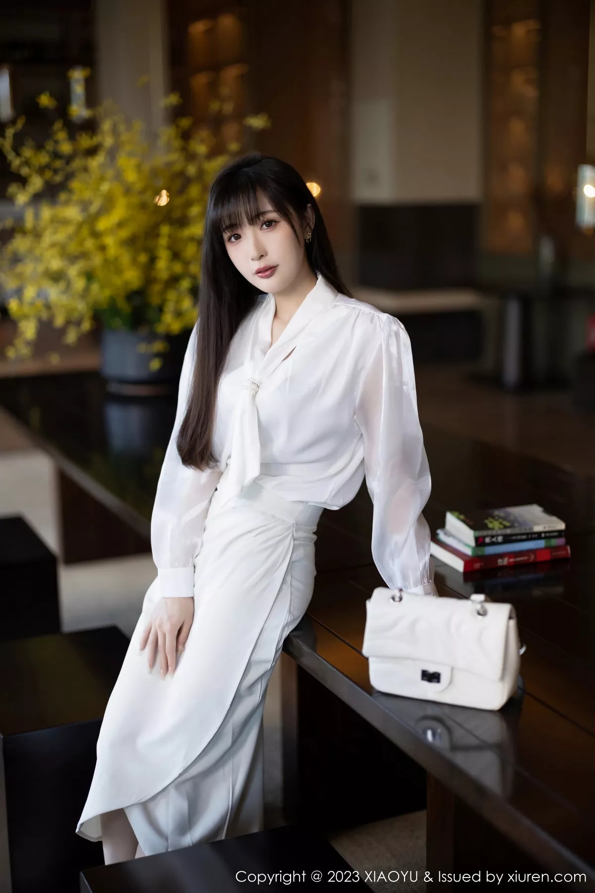 秀人集.com_[XiaoYu画语界]Vol.1088_模特林星阑性感白色连衣裙露浅色内衣配超薄肉丝妩媚迷人写真91P