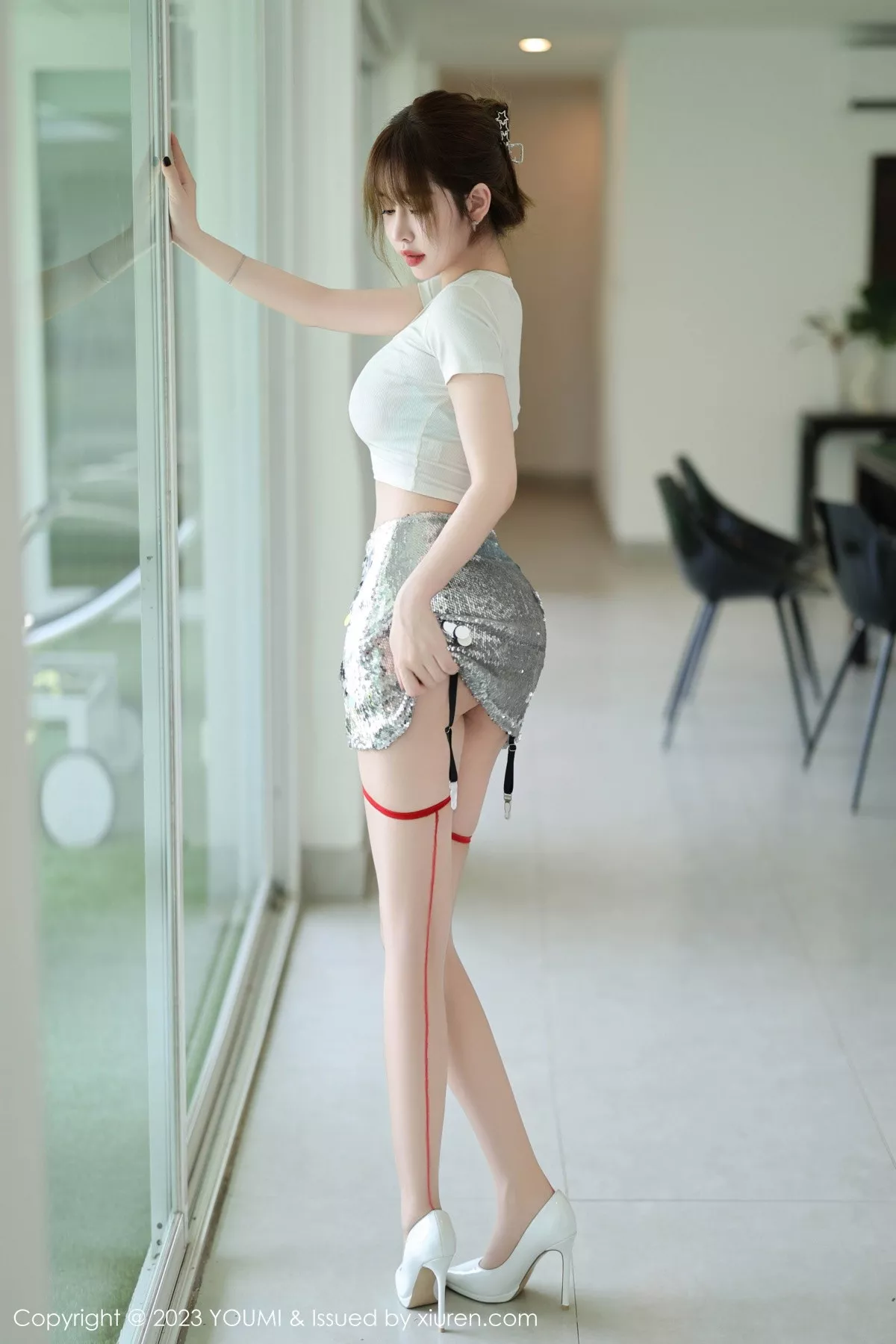 秀人集.com_[YouMi尤蜜荟]Vol.979_女神王雨纯性感黑色薄纱透明内衣配肉丝袜秀丰满身材诱惑写真91P