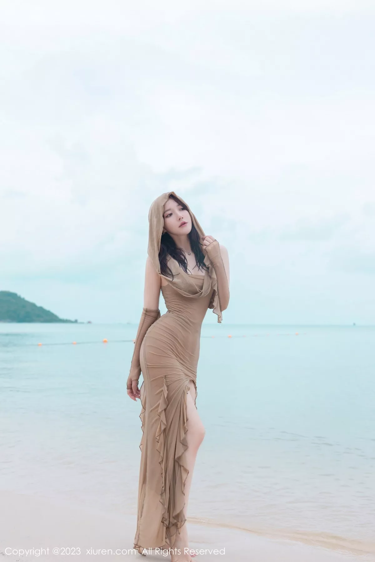 秀人集.com_[XiuRen秀人网]No.7288_模特鱼子酱Fish沙滩场景性感咖啡色连衣裙秀曼妙身姿诱惑写真77P