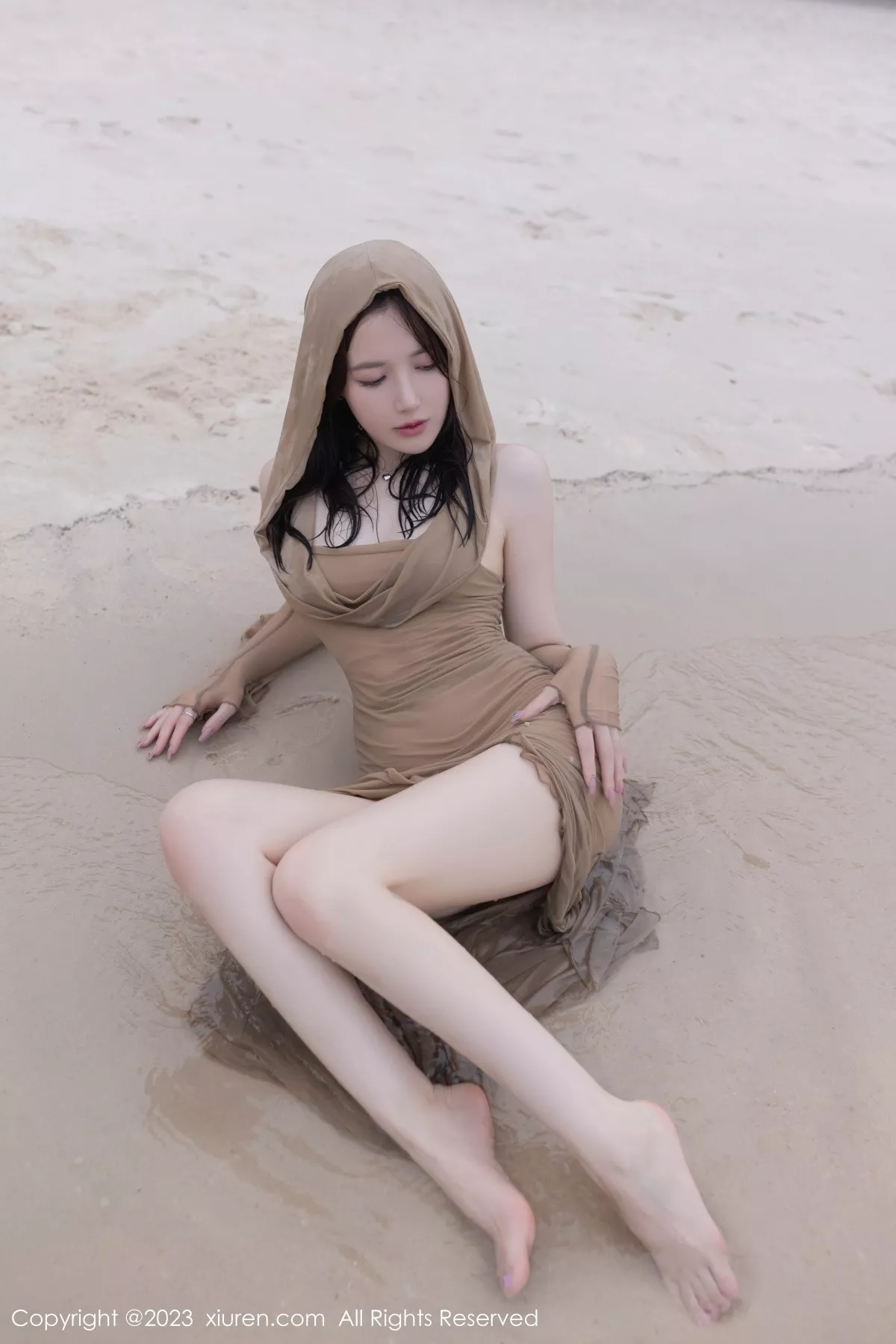 秀人集.com_[XiuRen秀人网]No.7288_模特鱼子酱Fish沙滩场景性感咖啡色连衣裙秀曼妙身姿诱惑写真77P