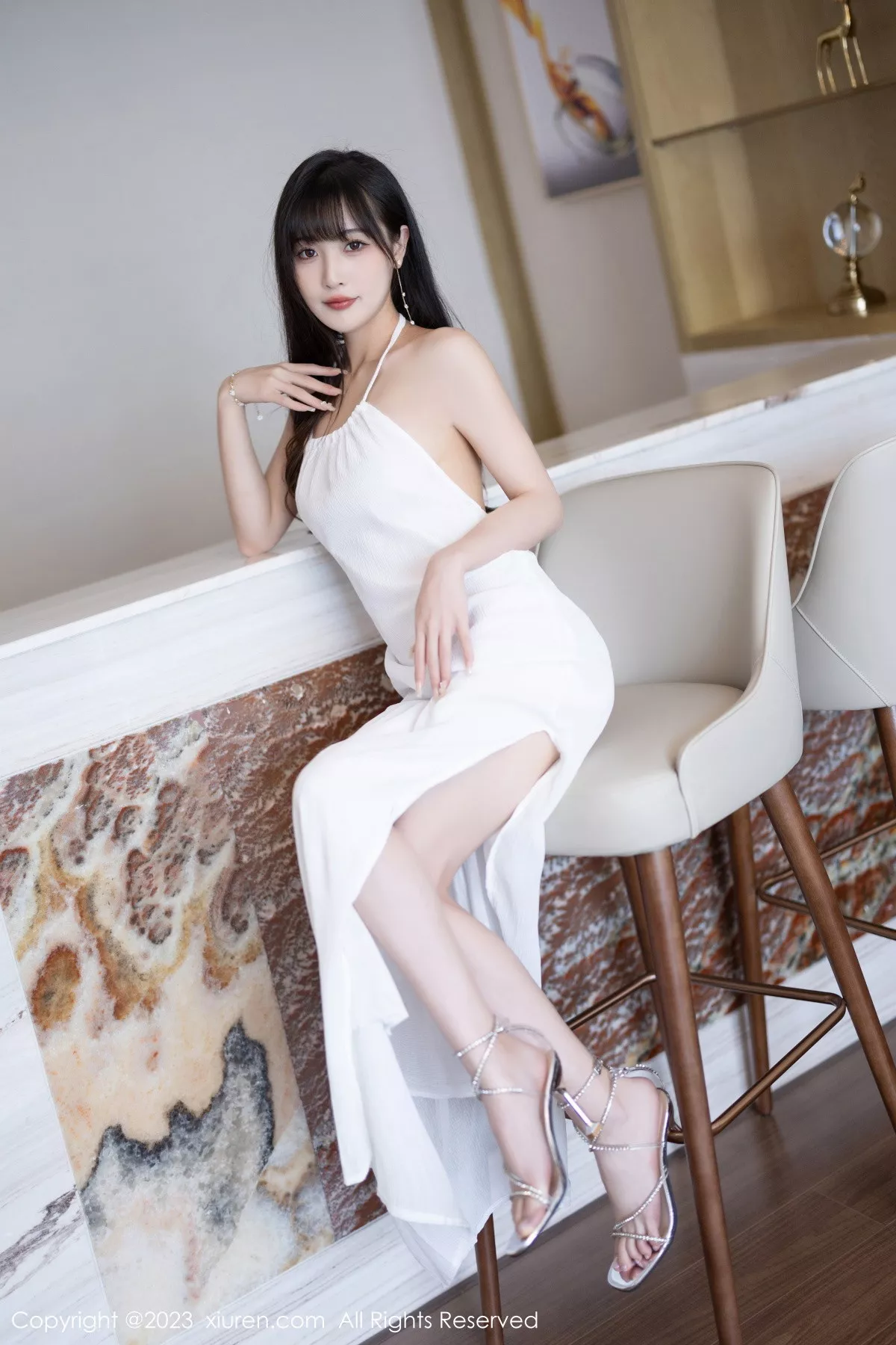 秀人集.com_[XiuRen秀人网]No.7297_模特林星阑性感白色连衣长裙配凉高跟半撩秀翘臀美腿诱惑写真84P