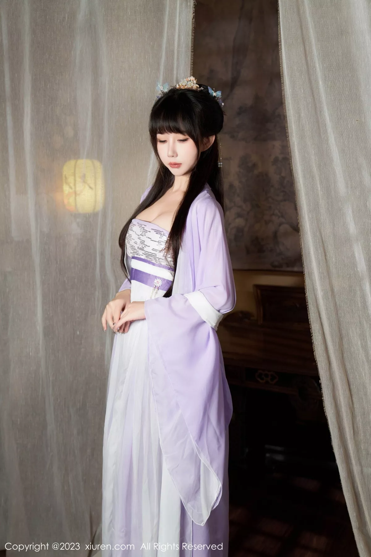 秀人集.com_[XiuRen秀人网]No.7442_模特波巧酱性感紫色薄纱情趣服配超薄肉丝秀完美身材诱惑写真85P