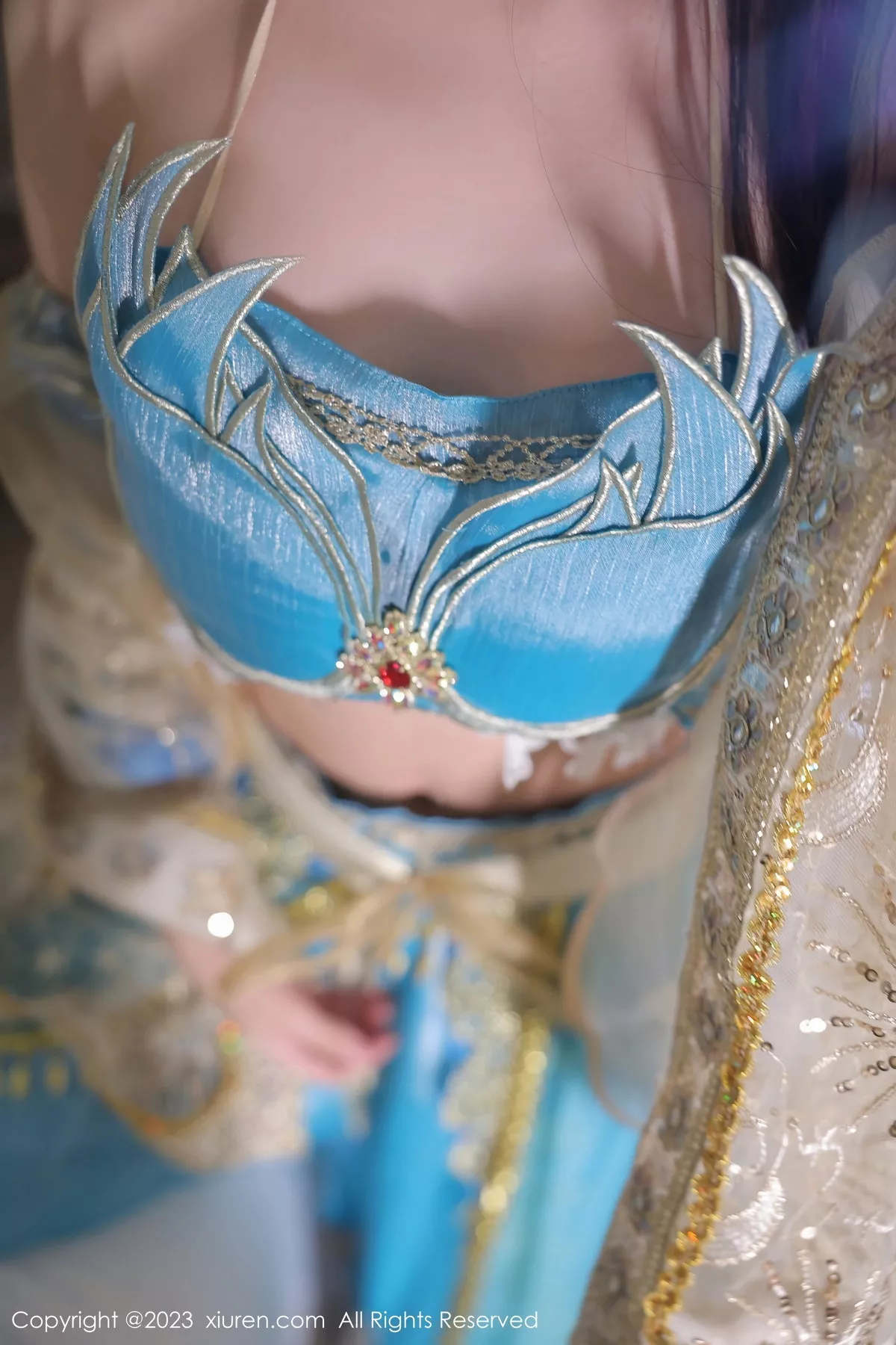 秀人集.com_[XiuRen秀人网]No.7469_模特幼幼性感蓝色西域舞娘短裙露黑色内裤秀白嫩美腿诱惑写真82P