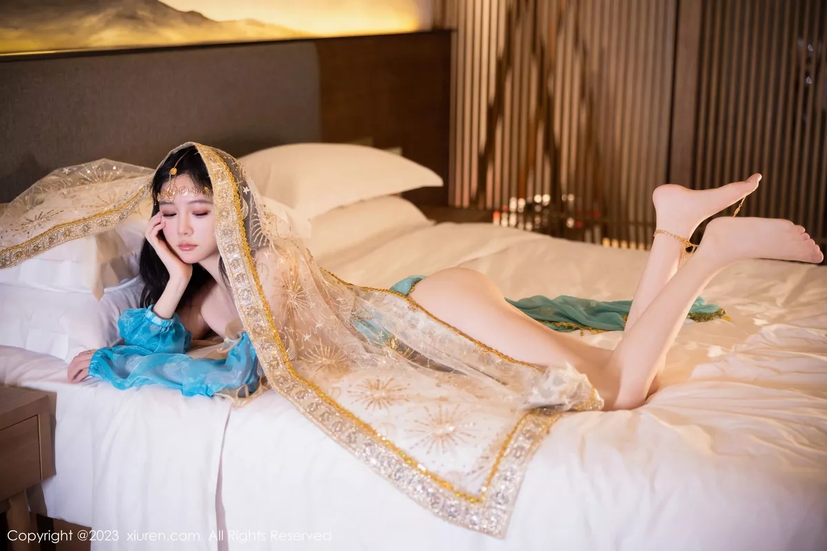 秀人集.com_[XiuRen秀人网]No.7469_模特幼幼性感蓝色西域舞娘短裙露黑色内裤秀白嫩美腿诱惑写真82P