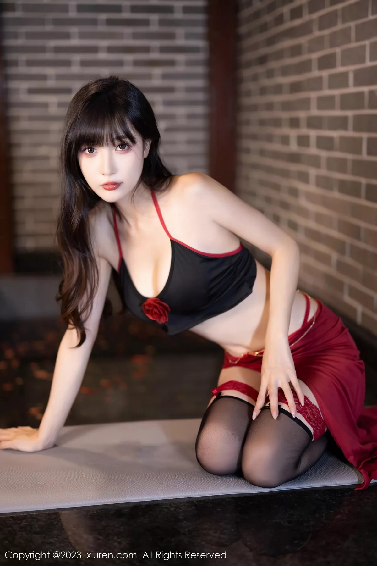 秀人集.com_[XiuRen秀人网]No.7529_模特林星阑私房浴室性感黑色内衣配黑丝吊袜秀曼妙身姿诱惑写真82P