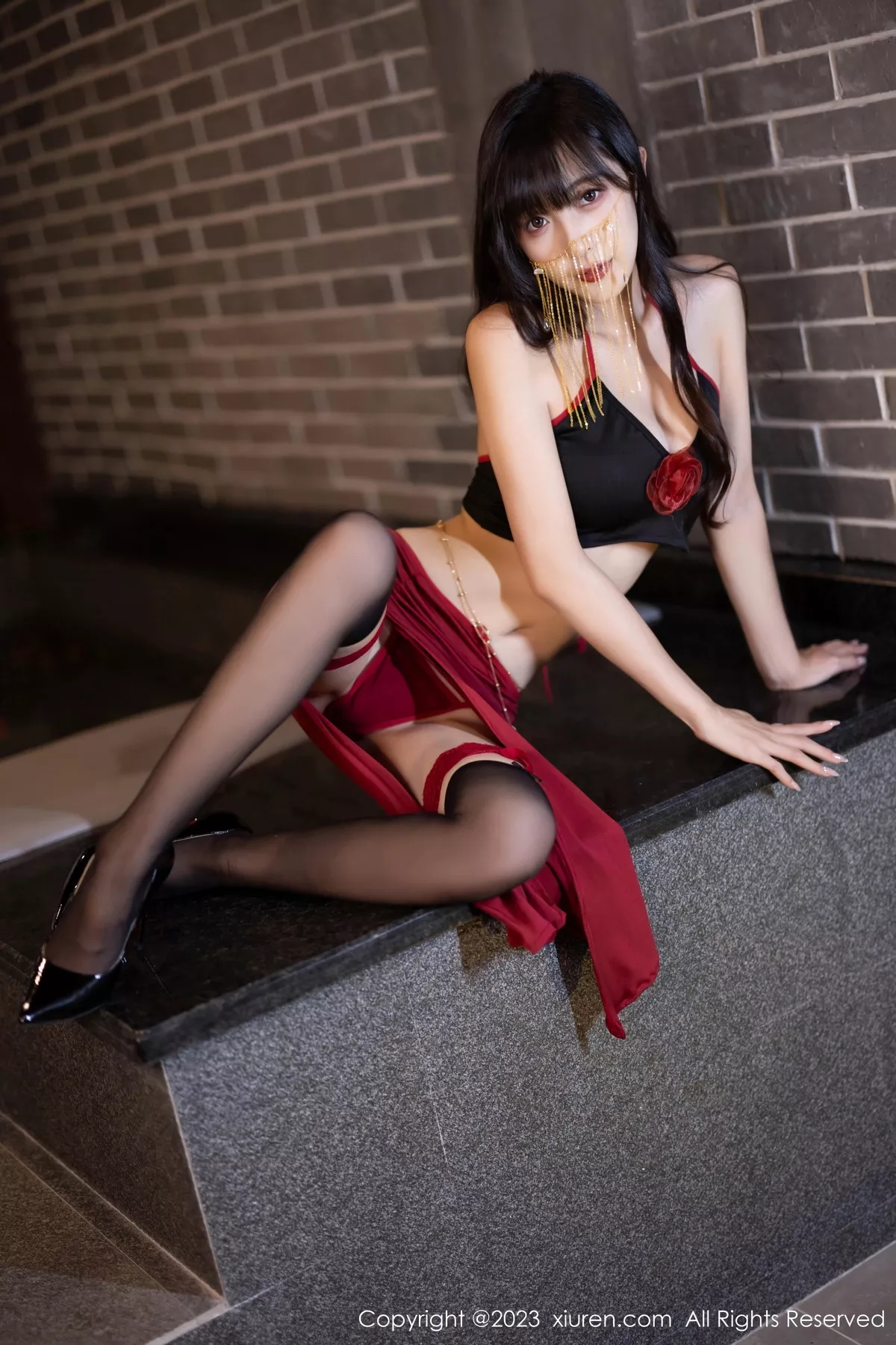 秀人集.com_[XiuRen秀人网]No.7529_模特林星阑私房浴室性感黑色内衣配黑丝吊袜秀曼妙身姿诱惑写真82P