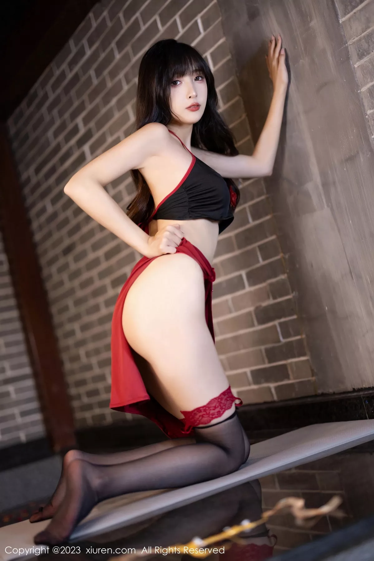 秀人集.com_[XiuRen秀人网]No.7529_模特林星阑私房浴室性感黑色内衣配黑丝吊袜秀曼妙身姿诱惑写真82P