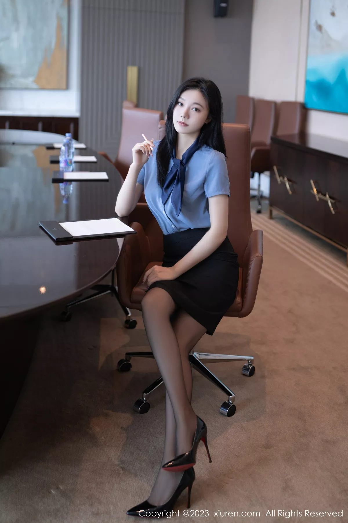 秀人集.com_[XiuRen秀人网]No.7409_模特安然anran职员OL装扮性感玫红色内衣配开档黑丝诱惑写真79P