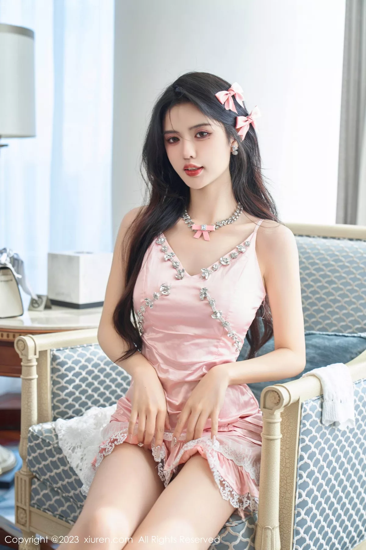 秀人集.com_[XiuRen秀人网]No.7595_模特浅浅Danny性感粉色连衣短裙半脱秀丰腴身姿撩人诱惑写真102P