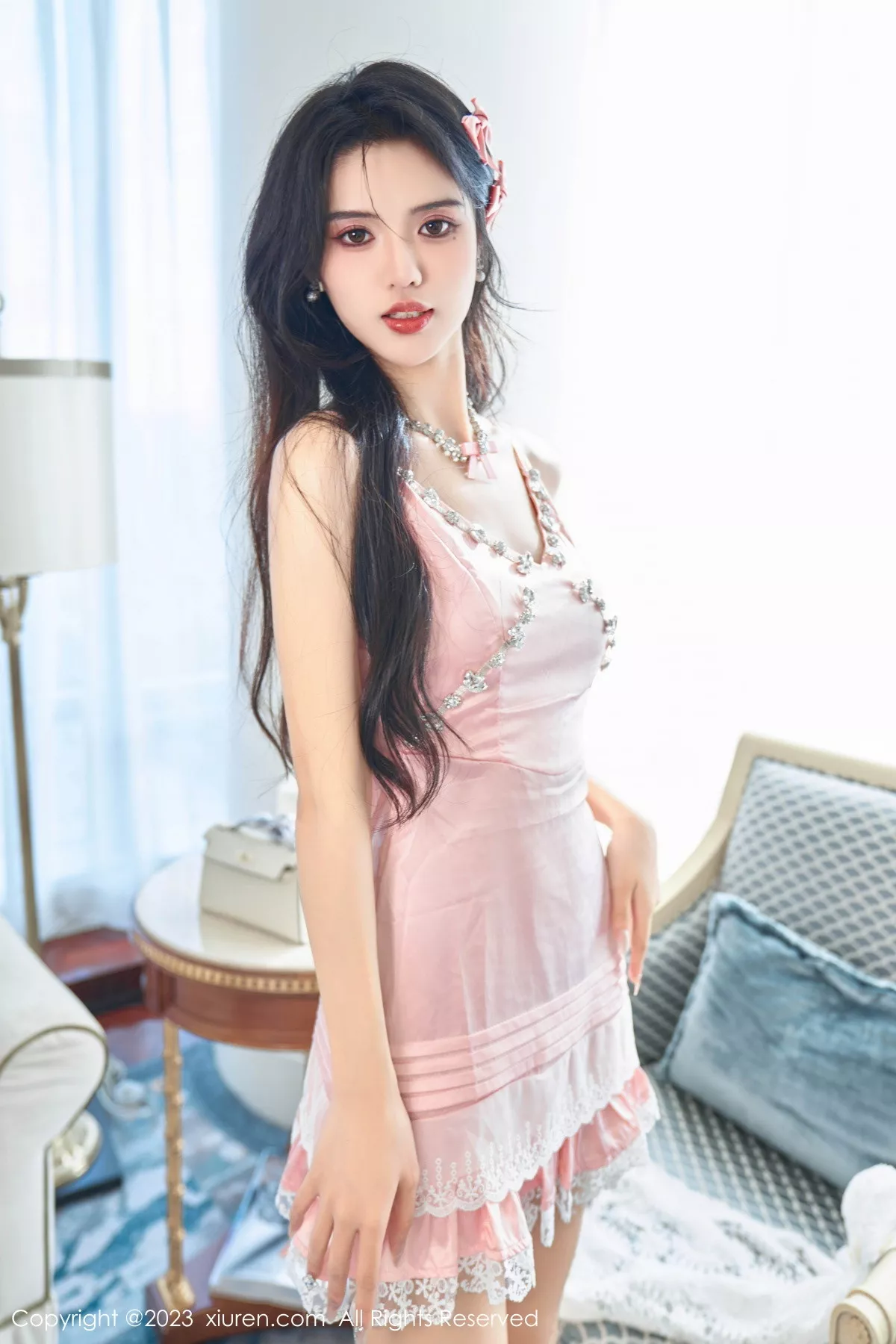 秀人集.com_[XiuRen秀人网]No.7595_模特浅浅Danny性感粉色连衣短裙半脱秀丰腴身姿撩人诱惑写真102P