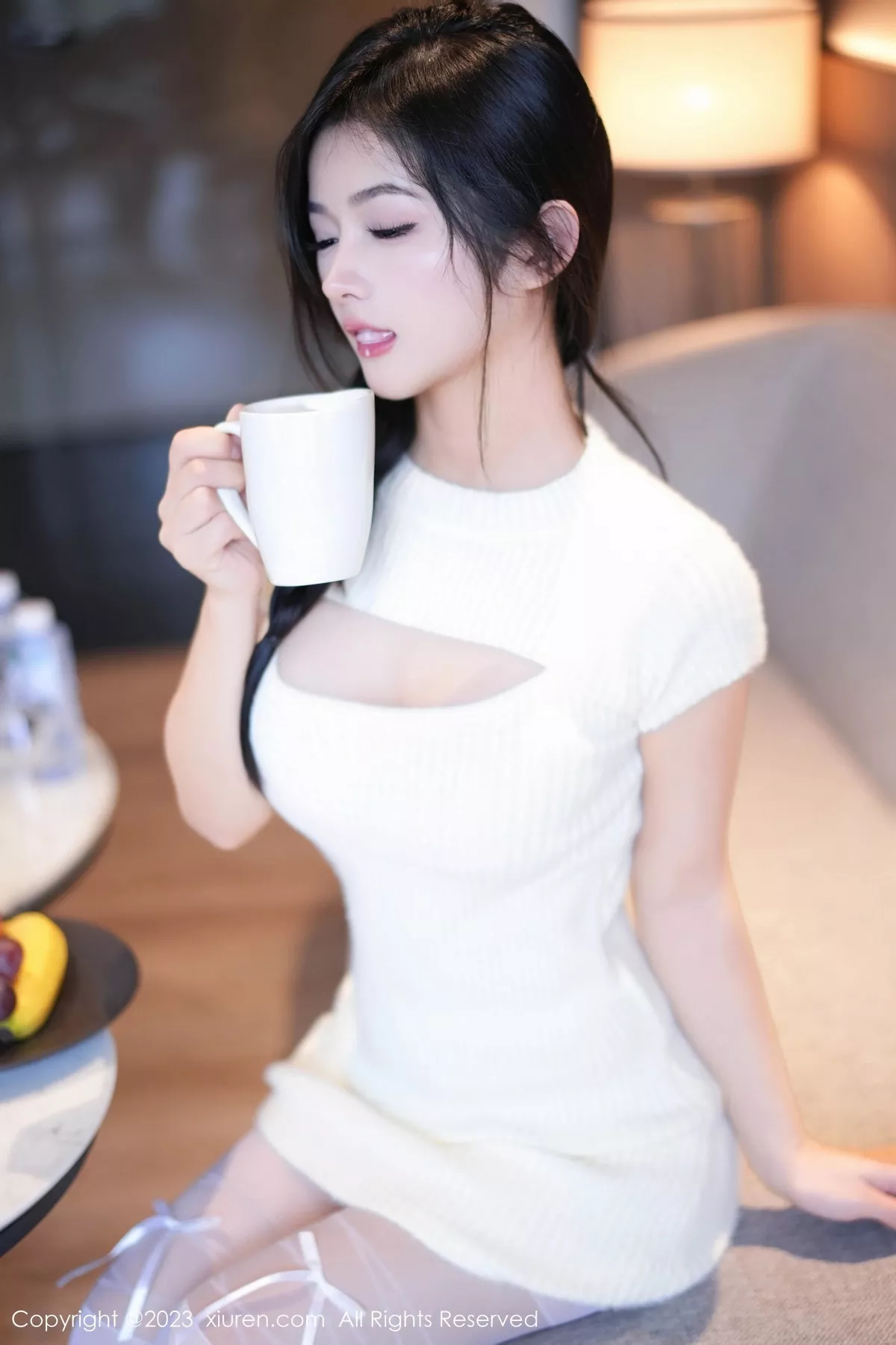 秀人集.com_[XiuRen秀人网]No.7542_模特小逗逗性感黑色OL装露蓝灰色蕾丝内衣配超薄黑丝诱惑写真78P