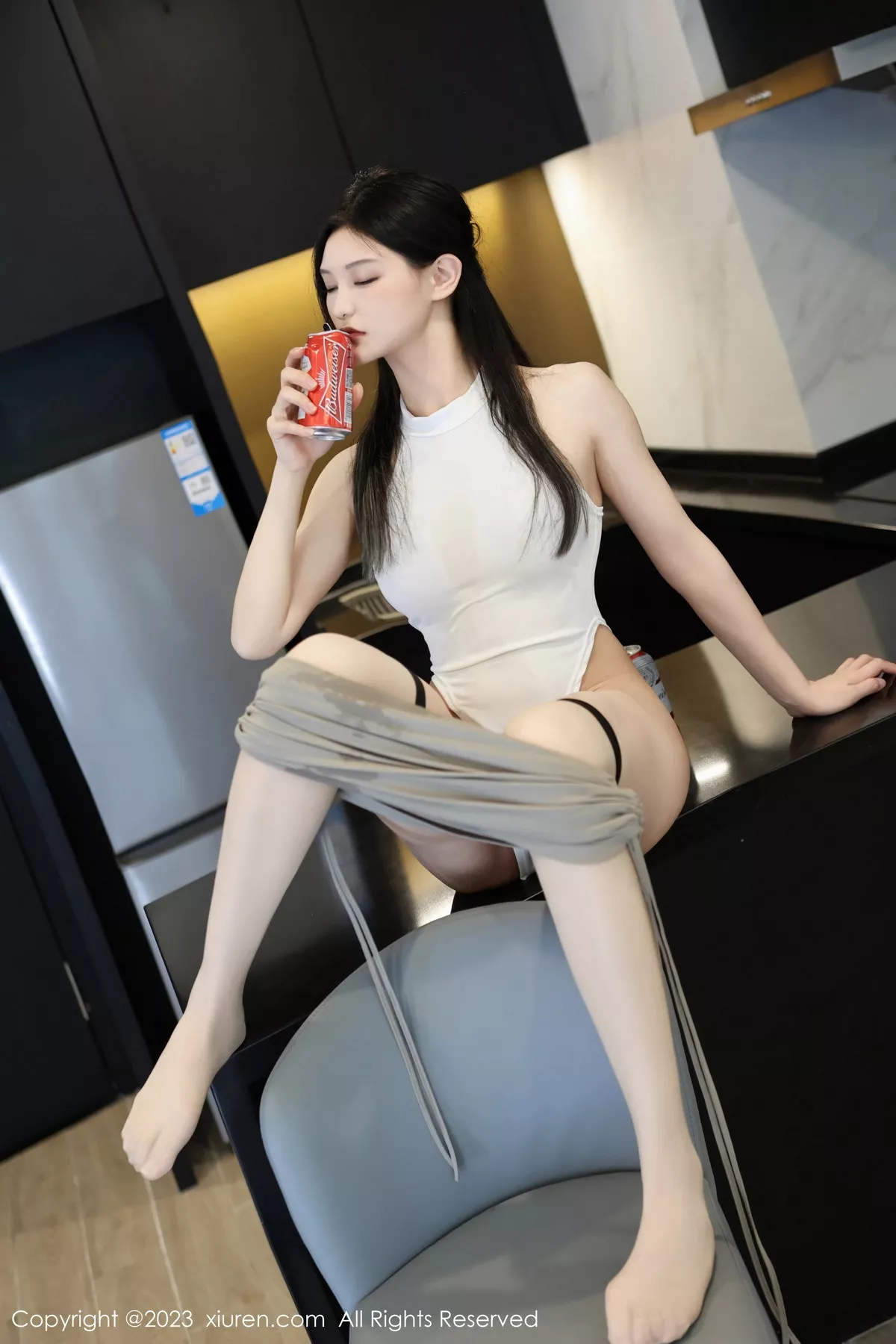 秀人集.com_[XiuRen秀人网]No.7663_新人模特大橘BBKira性感白色高叉连体衣配白丝袜完美诱惑写真78P