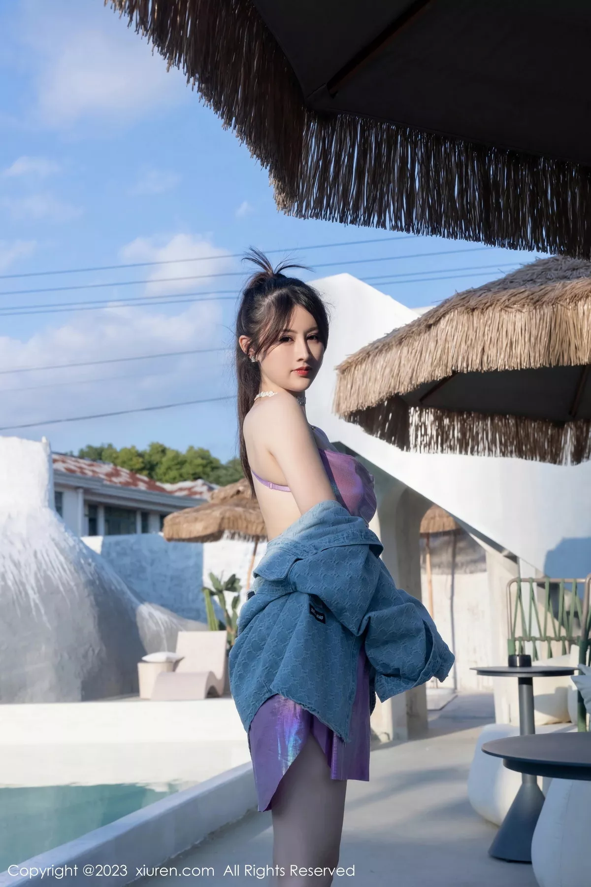 秀人集.com_[XiuRen秀人网]No.7565_模特诗诗kiki性感紫色吊带短裙+蓝灰死库水秀惹火身材诱惑写真80P