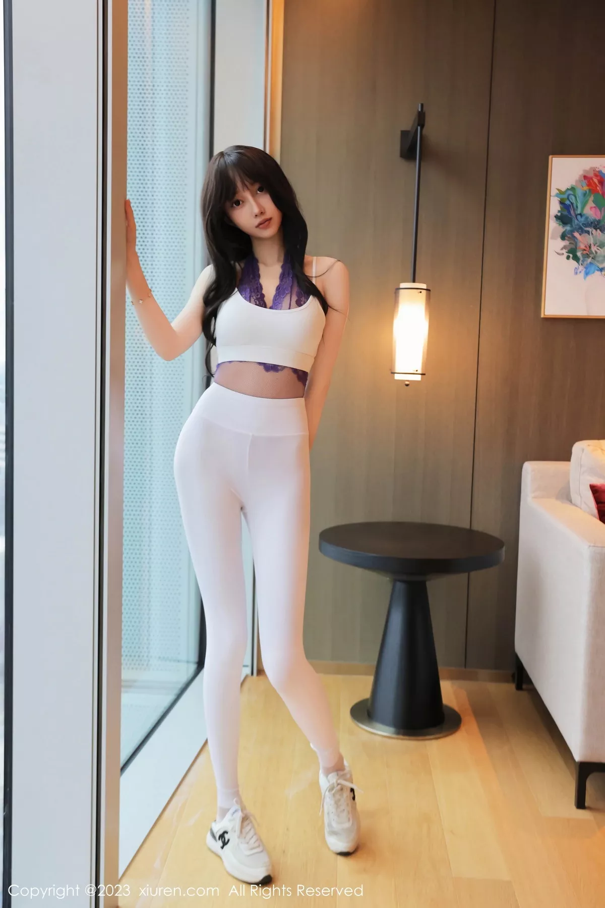 秀人集.com_[XiuRen秀人网]No.7570_模特玥儿玥er脱白色服饰露性感紫色蕾丝情趣内衣完美诱惑写真55P