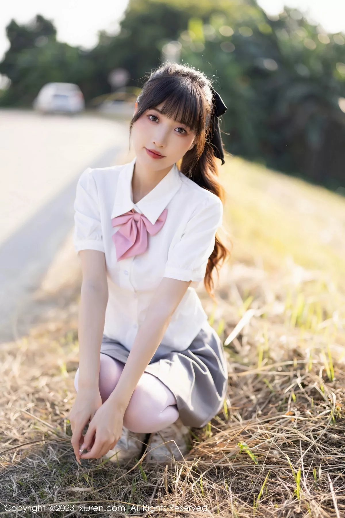 秀人集.com_[XiuRen秀人网]No.7771_模特林星阑性感白T配灰短裙露白色蕾丝内衣秀曼妙身姿诱惑写真83P