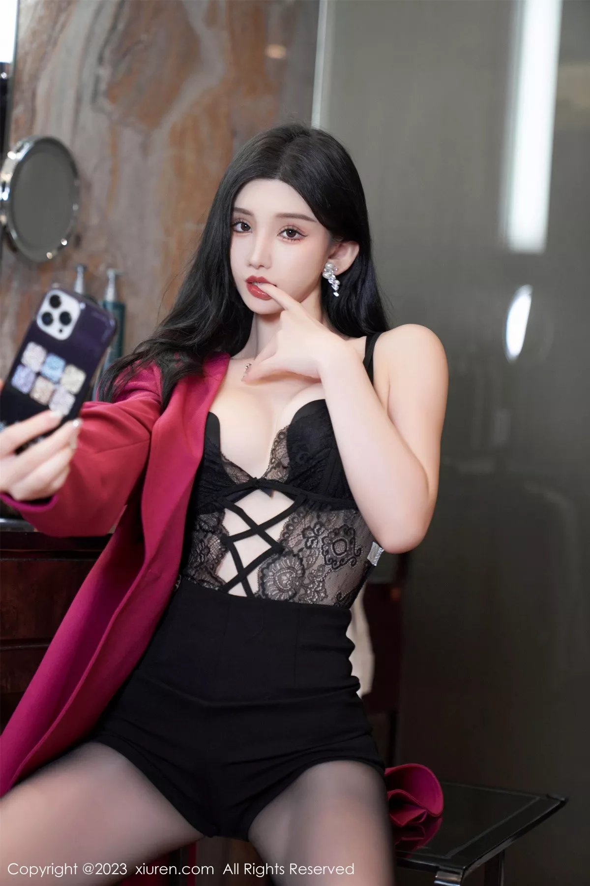 秀人集.com_[XiuRen秀人网]No.7787_女神周于希Sally性感黑色蕾丝情趣内衣配超薄黑丝极致魅惑写真109P