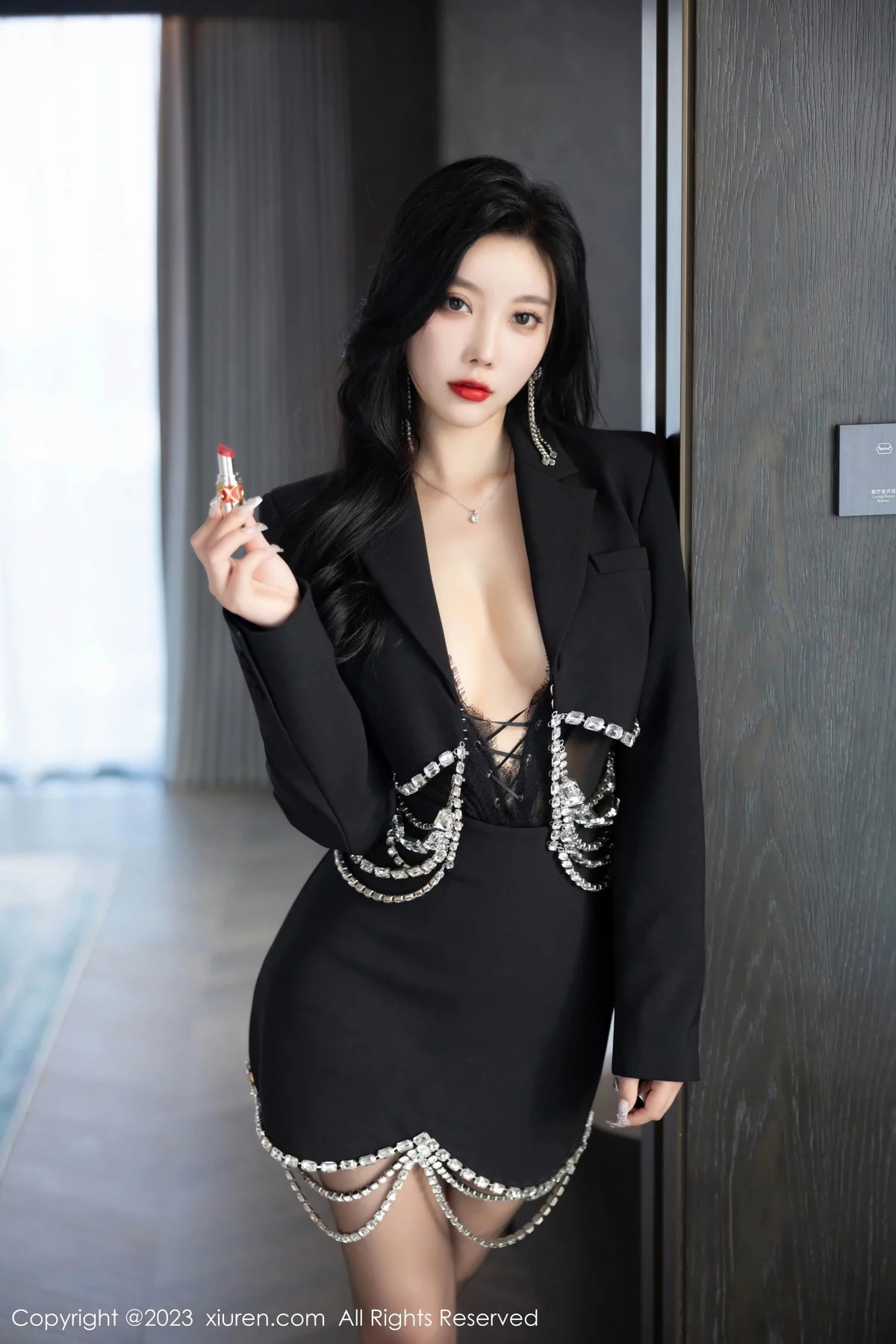 秀人集.com_[XiuRen秀人网]No.7799_女神杨晨晨Yome性感黑色薄纱情趣内衣秀丰腴身材惹火诱惑写真87P