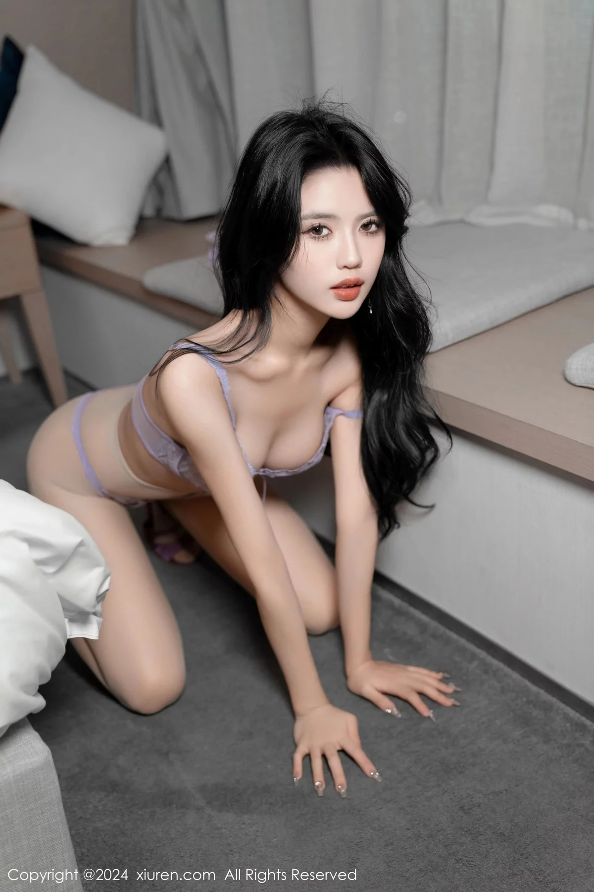 秀人集.com_[XiuRen秀人网]No.7912_模特浅浅Danny性感紫色蕾丝内衣配原色丝袜秀丰腴身姿诱惑写真86P