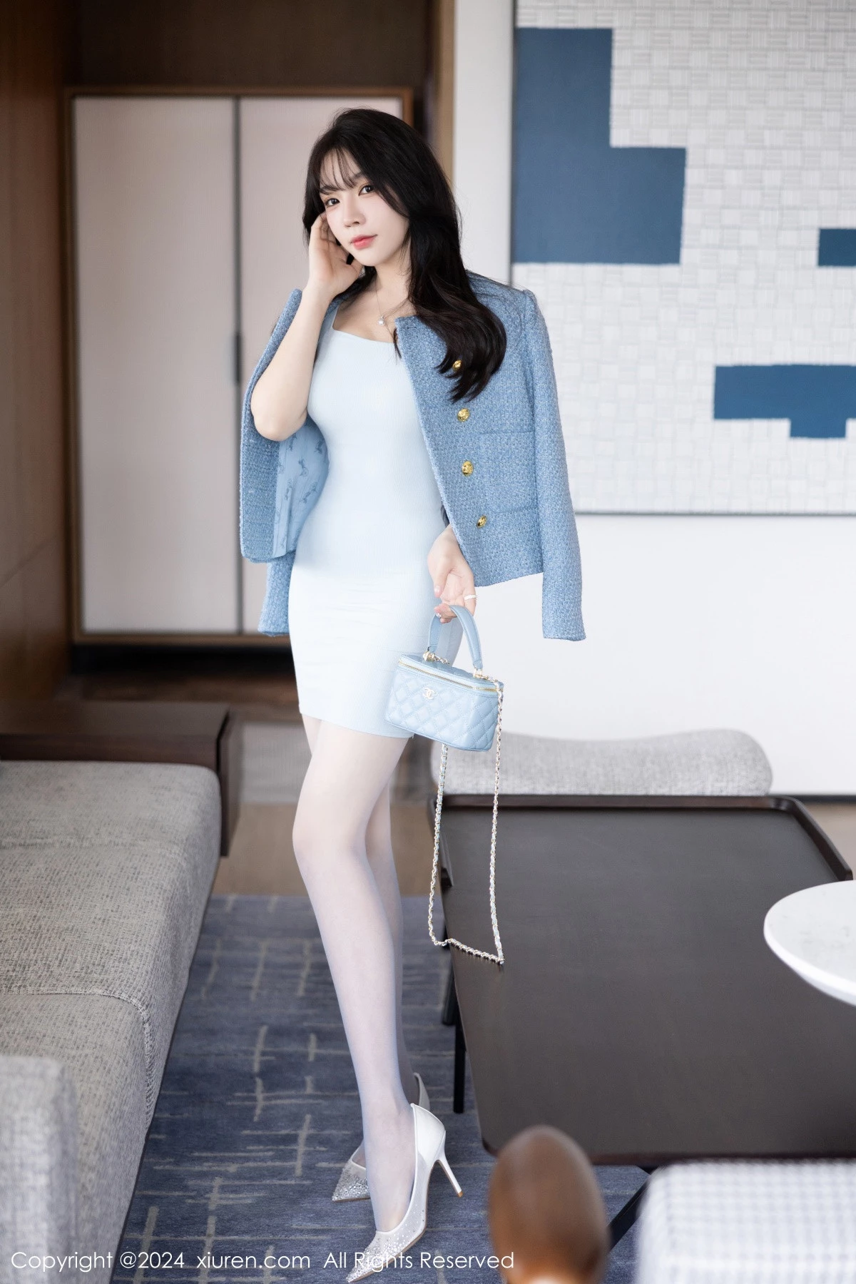 秀人集.com_[XiuRen秀人网]No.7976_女神徐莉芝Booty淡蓝连衣短裙+白色蕾丝内衣秀曼妙身姿诱惑写真90P