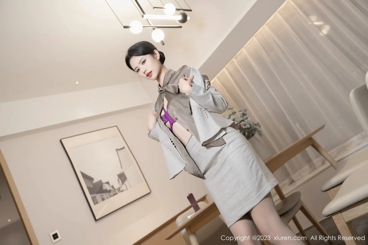 秀人集.com_[XiuRen秀人网]No.7845_模特浅浅Danny性感紫色情趣内衣配超薄灰丝秀丰腴身姿诱惑写真82P