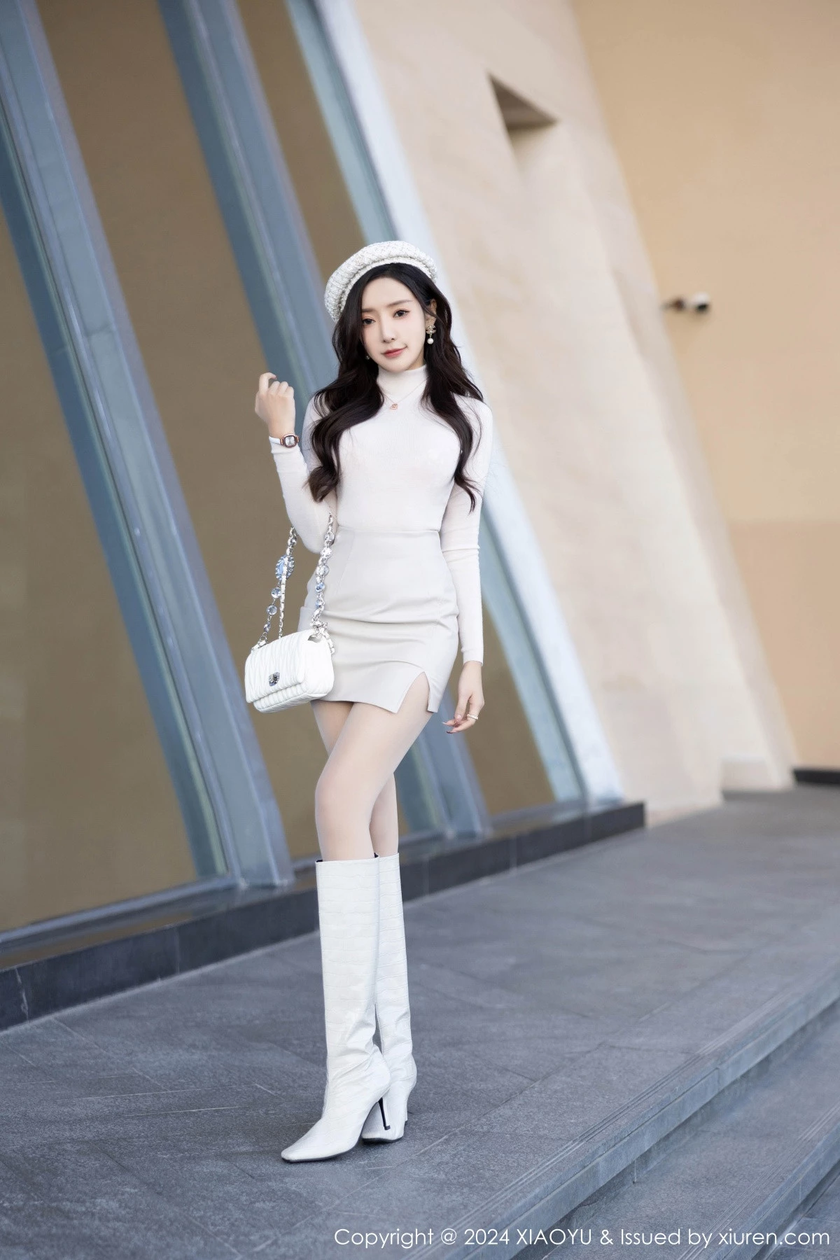 秀人集.com_[XiaoYu画语界]Vol.1194_女神王馨瑶yanni性感白色连衣裙露粉色内衣配超薄肉丝诱惑写真84P