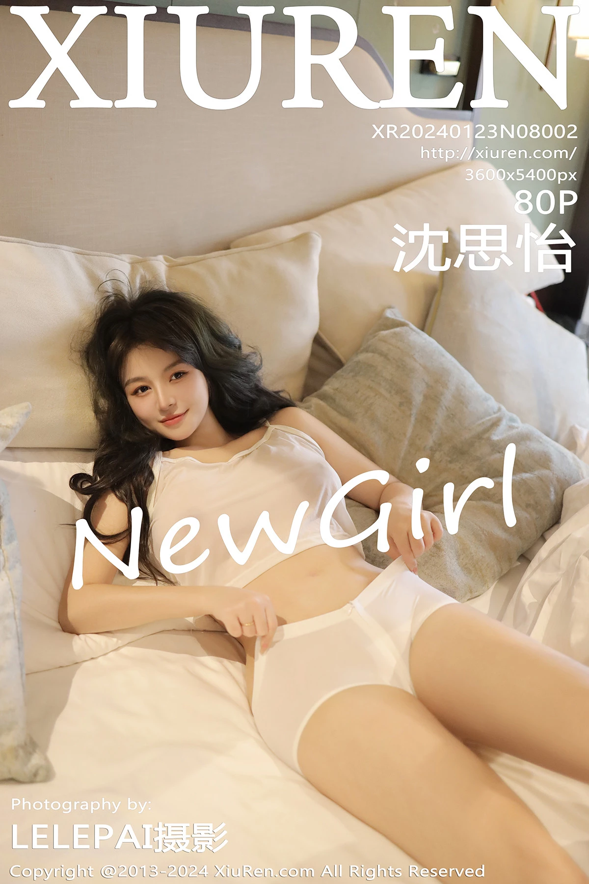 秀人集.com_[XiuRen秀人网]No.8002_新人模特沈思怡私房床上性感白色轻透睡衣秀完美身材诱惑写真80P