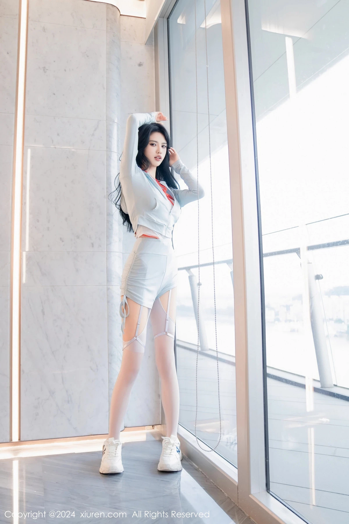 秀人集.com_[XiuRen秀人网]No.8105_模特浅浅Danny性感白色轻薄上衣配白丝吊袜秀丰腴身姿诱惑写真77P