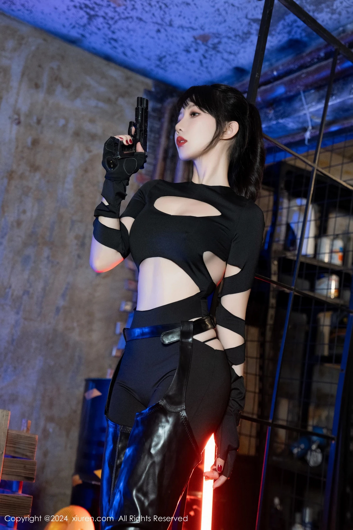 秀人集.com_[XiuRen秀人网]No.8177_模特波巧酱冷艳女特工主题性感黑色镂空服饰秀曼妙身姿诱惑写真91P