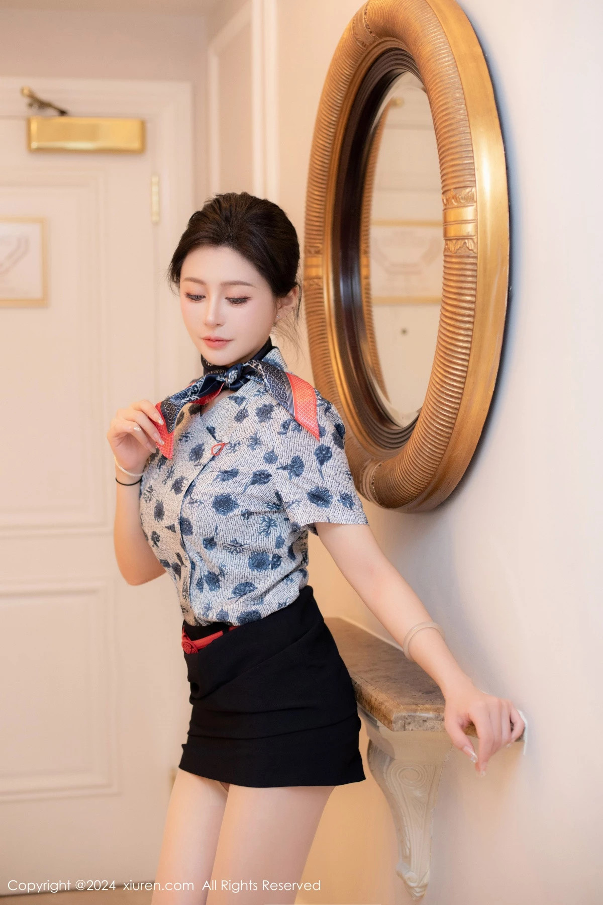 秀人集.com_[XiuRen秀人网]No.8248_模特林幼一性感空姐制服露绿色内衣配开档肉丝秀丰腴身姿诱惑写真78P