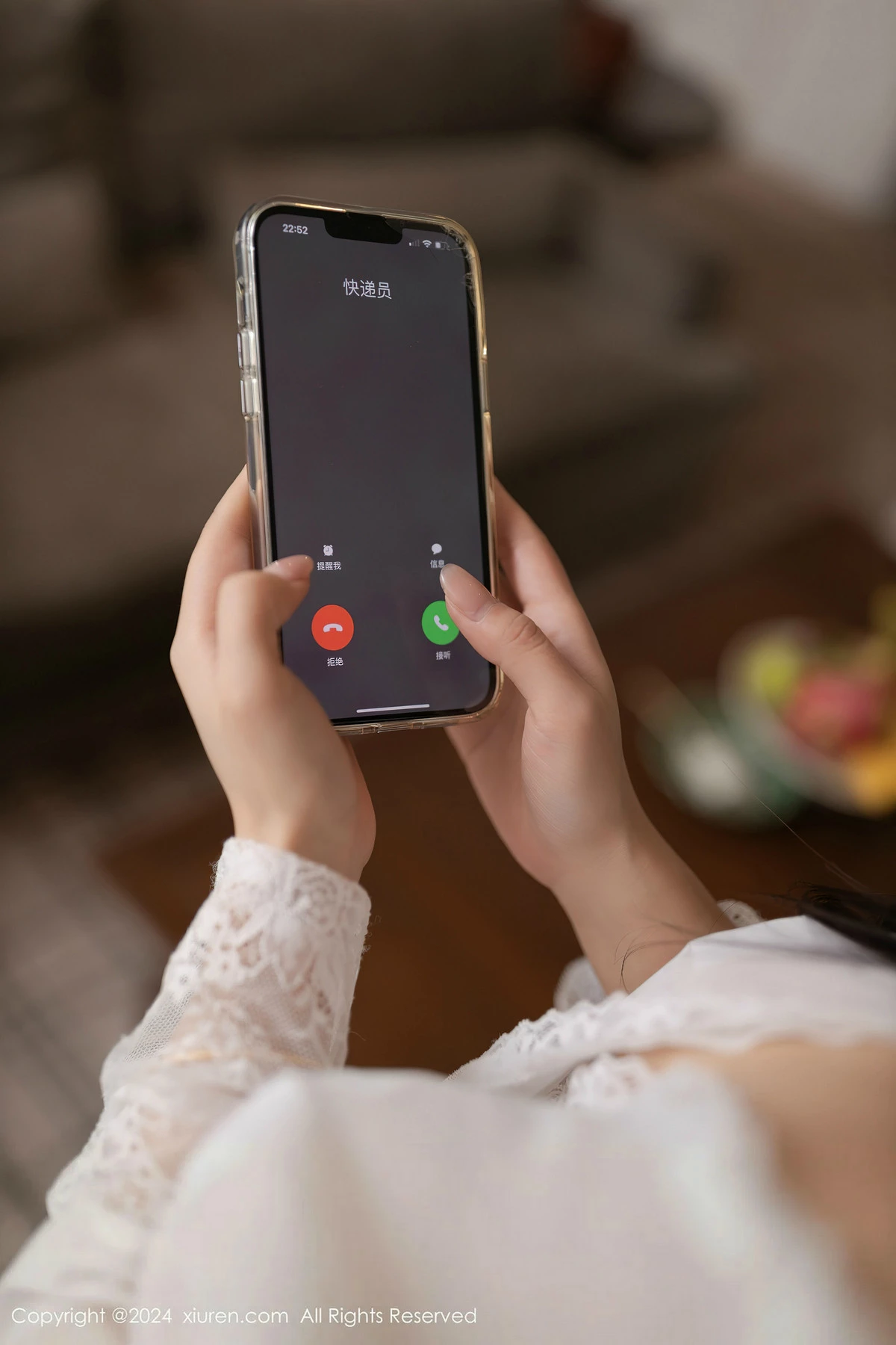 秀人集.com_[XiuRen秀人网]No.8408_模特谭小灵外卖主题性感白色轻透内衣配肉丝袜秀惹火身材诱惑写真79P