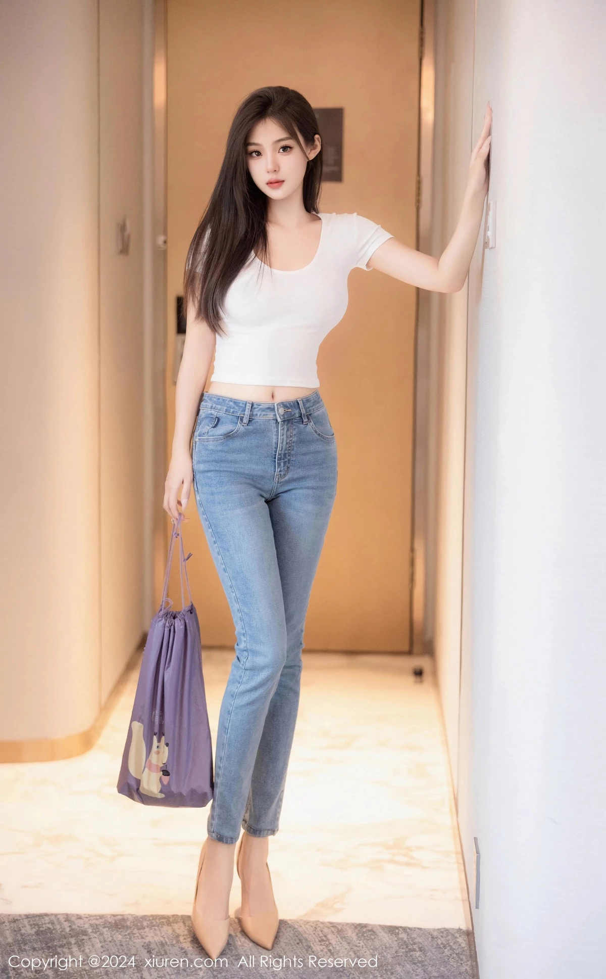 秀人集.com_[XiuRen秀人网]No.8467_新人模特周周不吃香菜性感白T配牛仔裤秀完美身姿迷人诱惑写真88P