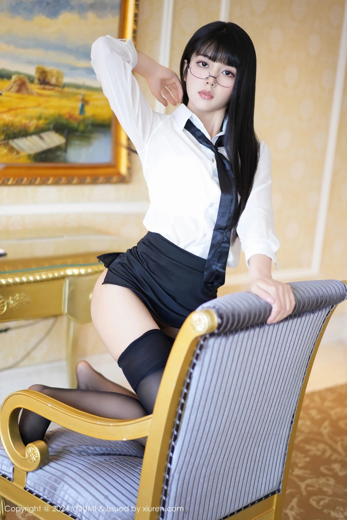 秀人集.com_[YouMi尤蜜荟]Vol.1063_模特赵可欣baby性感白T配黑短裙露超薄黑丝秀曼妙身姿诱惑写真73P