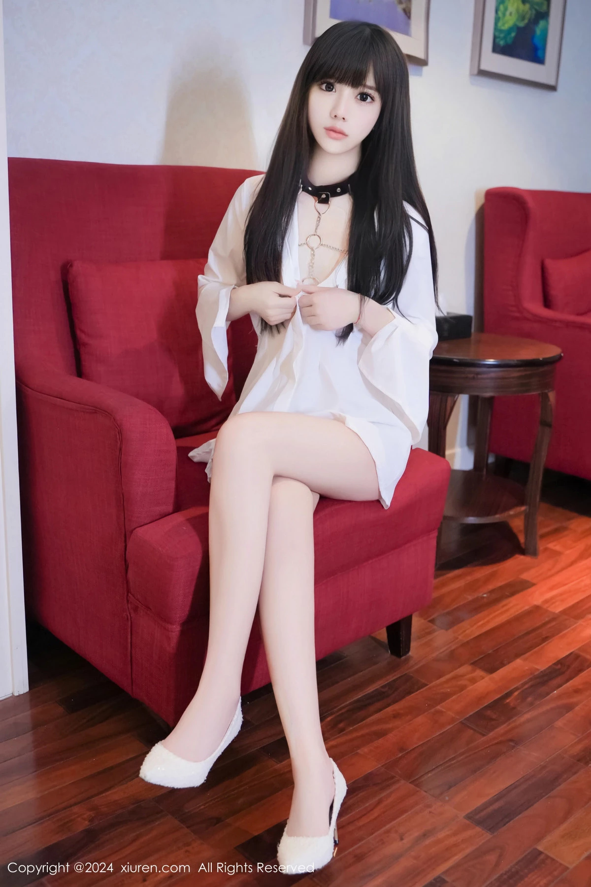 秀人集.com_[XiuRen秀人网]No.8573_模特沐言yanyan性感白色T恤露黑色情趣服饰秀柔美身姿诱惑写真78P