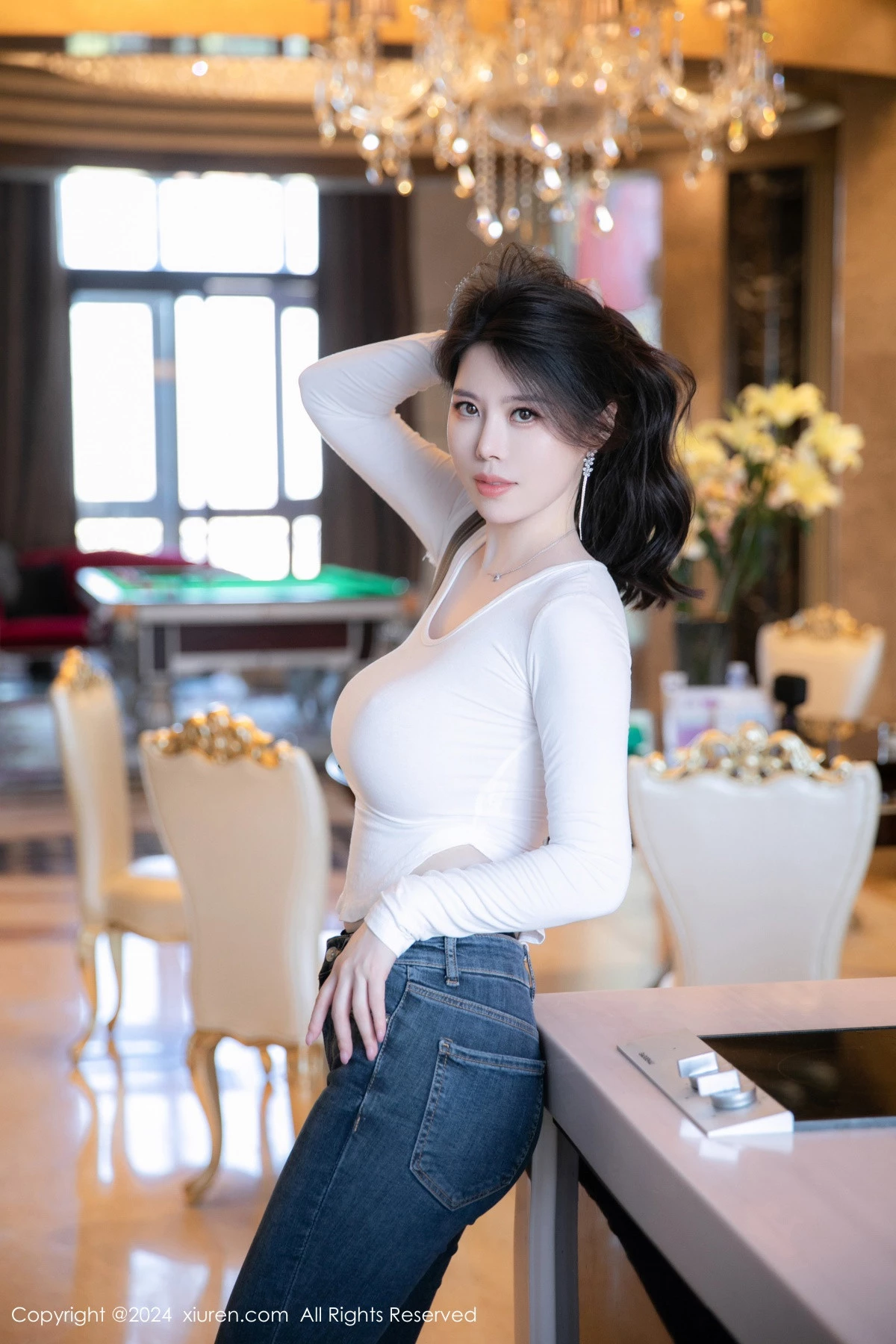 秀人集.com_[XiuRen秀人网]No.8618_模特白茹雪性感白T恤配牛仔长裤露超薄黑丝秀丰腴身材诱惑写真82P