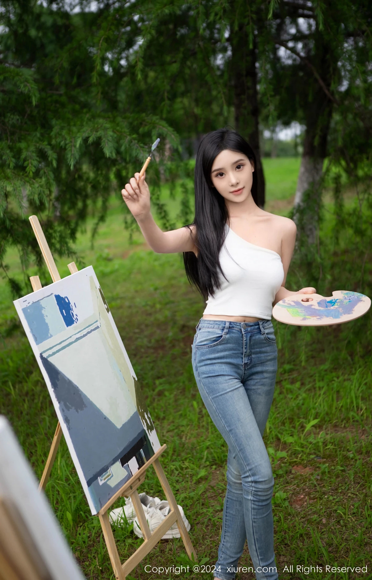 秀人集.com_[XiuRen秀人网]No.8638_模特合集豆瓣酱户外性感白T配牛仔裤露超薄丝袜秀美腿诱惑写真73P