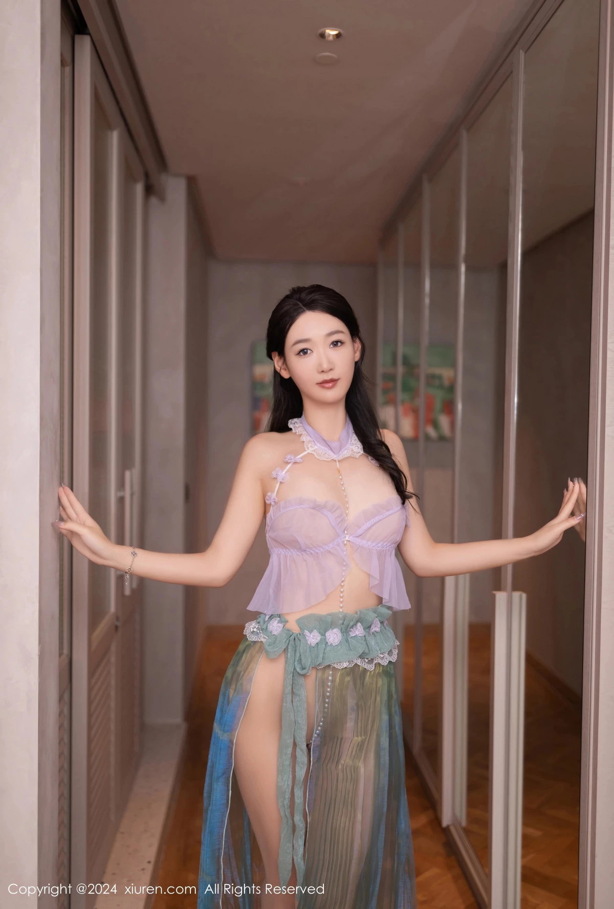 秀人集.com_[XiuRen秀人网]No.8644_模特唐安琪性感浅色轻透古风服饰配超薄肉丝秀曼妙身姿诱惑写真80P