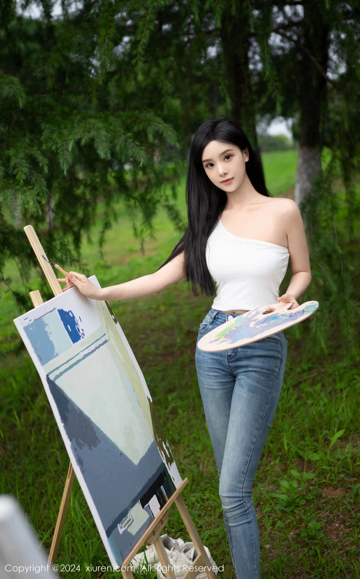 秀人集.com_[XiuRen秀人网]No.8638_模特合集豆瓣酱户外性感白T配牛仔裤露超薄丝袜秀美腿诱惑写真73P