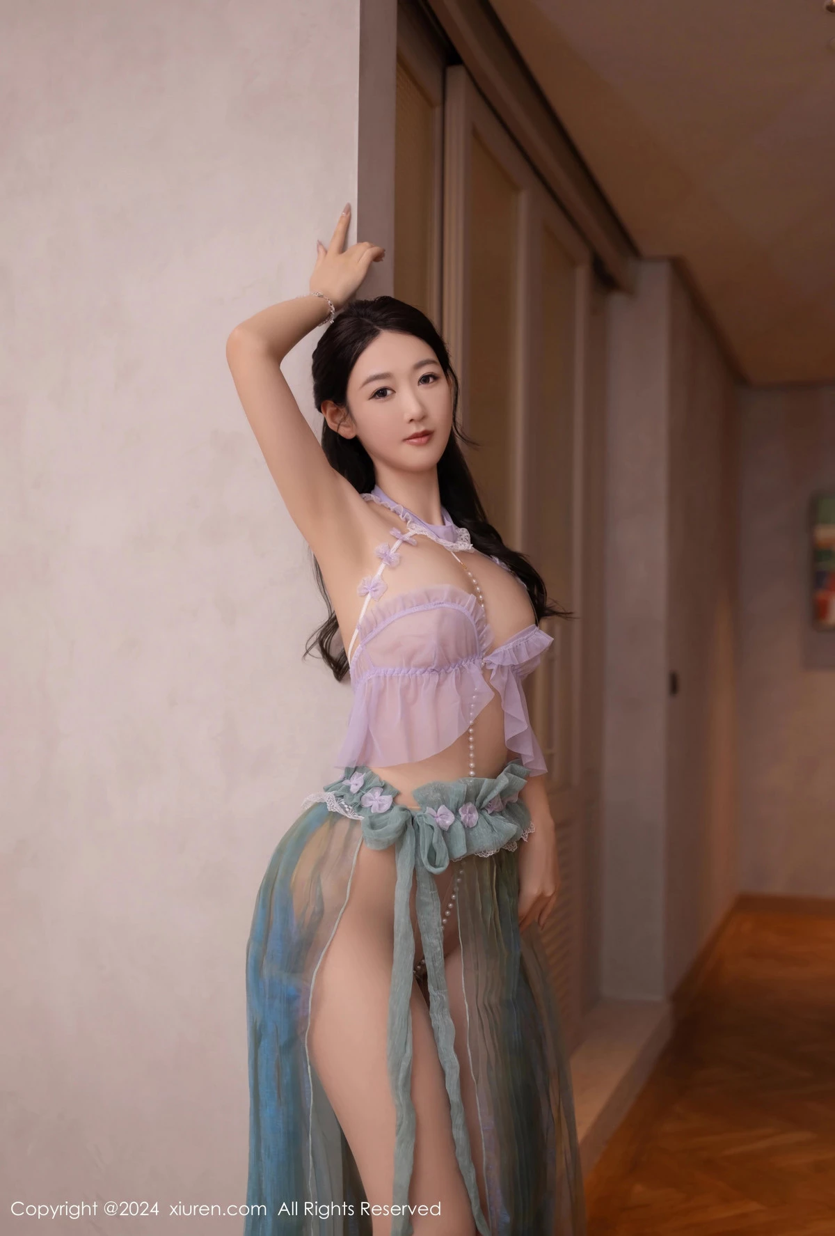 秀人集.com_[XiuRen秀人网]No.8644_模特唐安琪性感浅色轻透古风服饰配超薄肉丝秀曼妙身姿诱惑写真80P