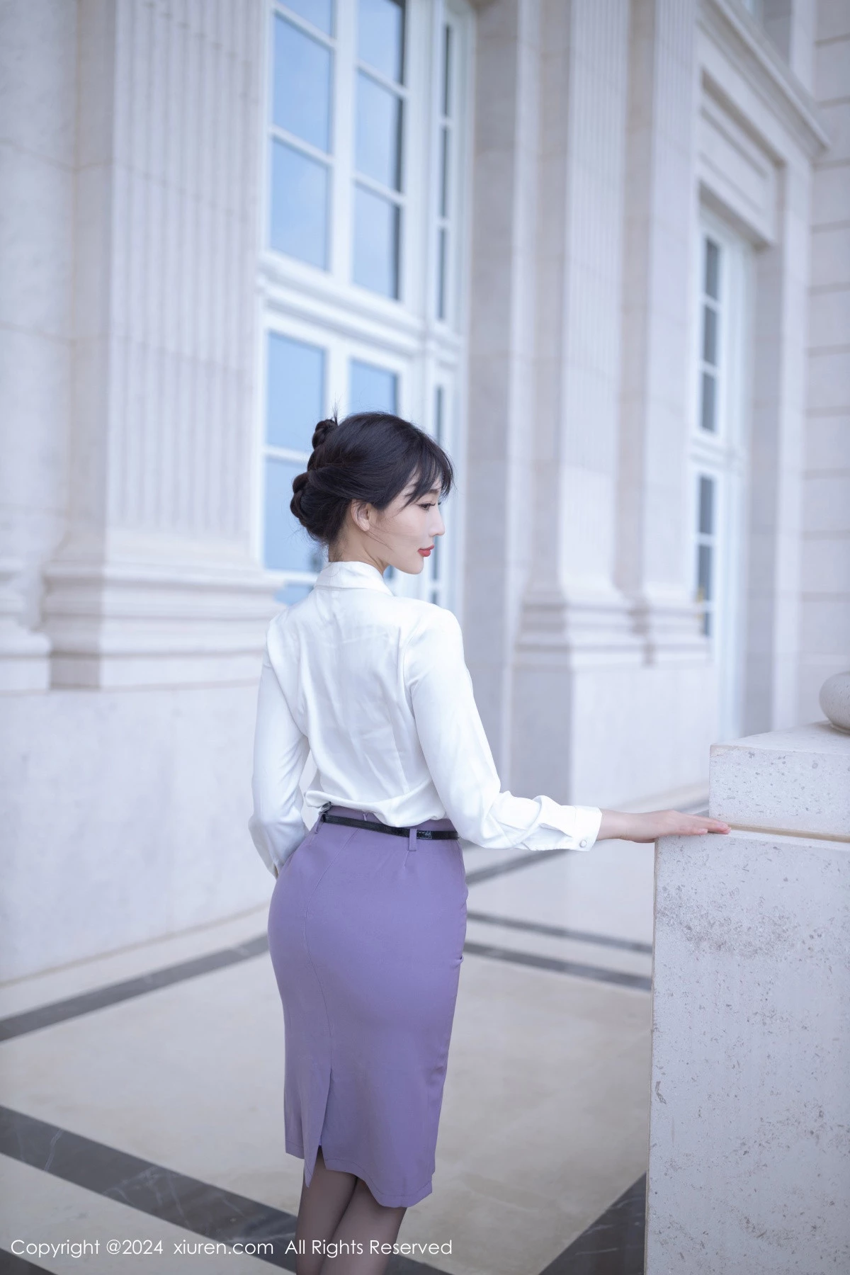 秀人集.com_[XiuRen秀人网]No.8700_模特陆萱萱性感白T配紫短裙露白色内衣配超薄黑丝极致魅惑写真81P