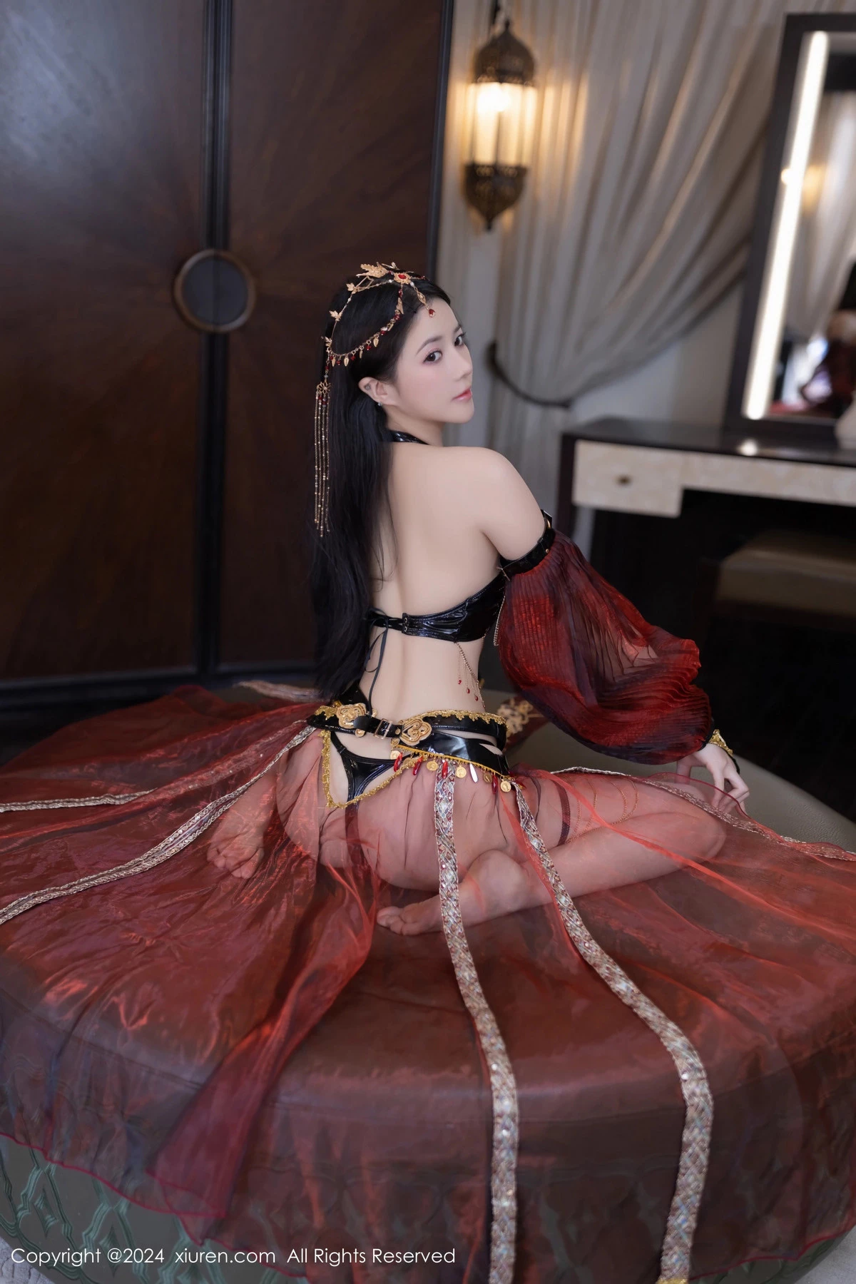 秀人集.com_[XiuRen秀人网]No.8778_模特鱼子酱Fish性感舞娘薄纱露黑色情趣内衣秀完美身材诱惑写真80P