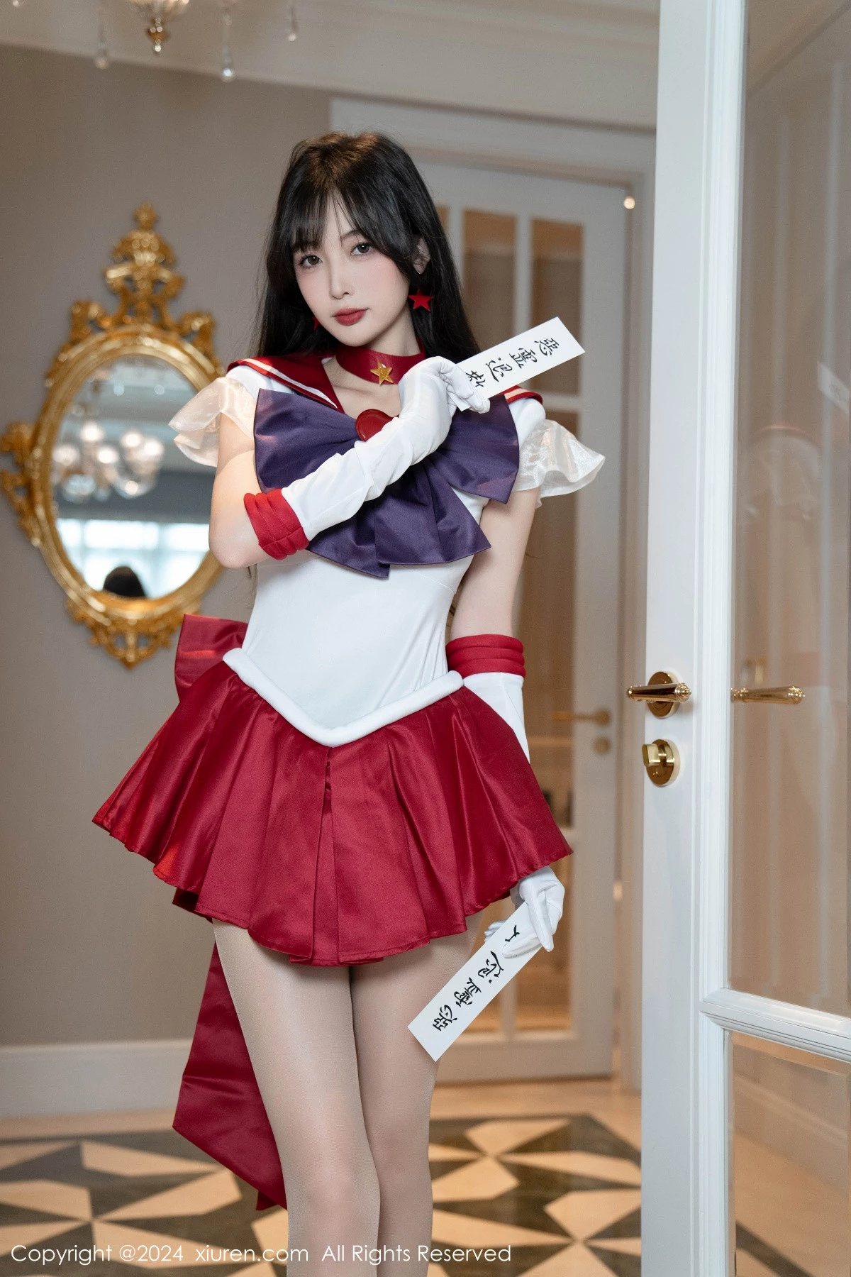 秀人集.com_[XiuRen秀人网]No.8800_模特林星阑性感白色上衣配红短裙露超薄肉丝秀曼妙身姿诱惑写真80P