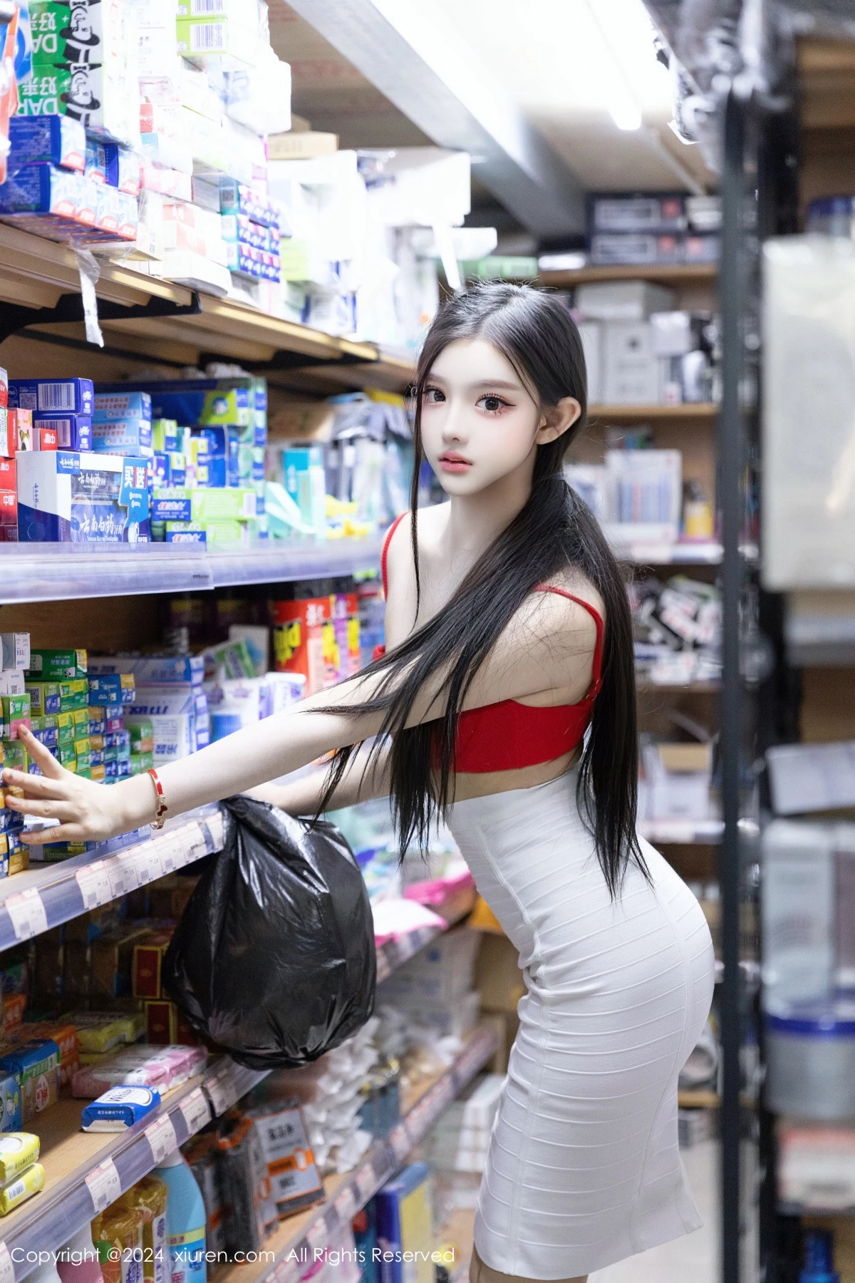 秀人集.com_[XiuRen秀人网]No.8794_模特龙雪儿红色情趣内衣配白短裙露超薄肉丝秀白嫩美腿诱惑写真51P