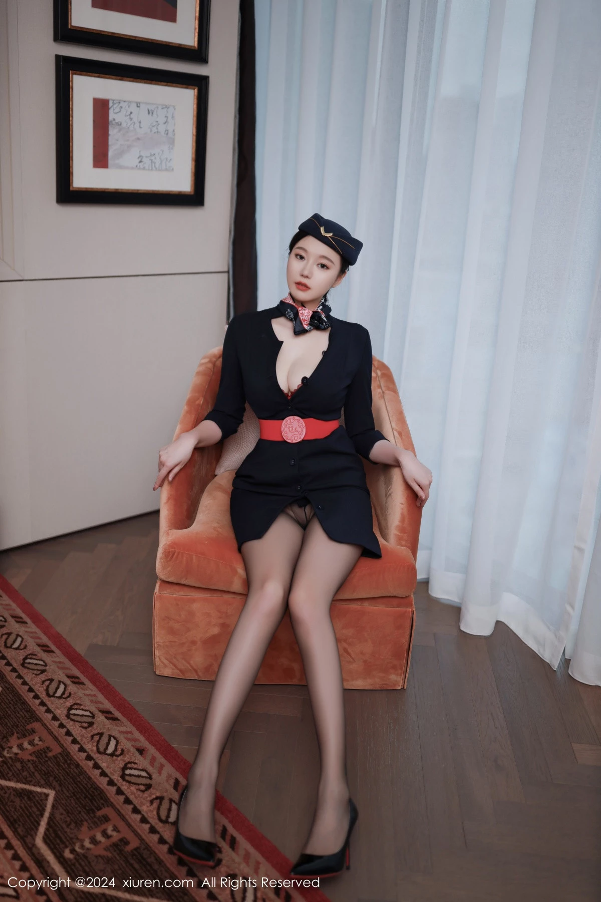 秀人集.com_[XiuRen秀人网]No.8942_模特安然anran性感空姐制服露红色内衣配超薄黑丝撩人诱惑写真79P