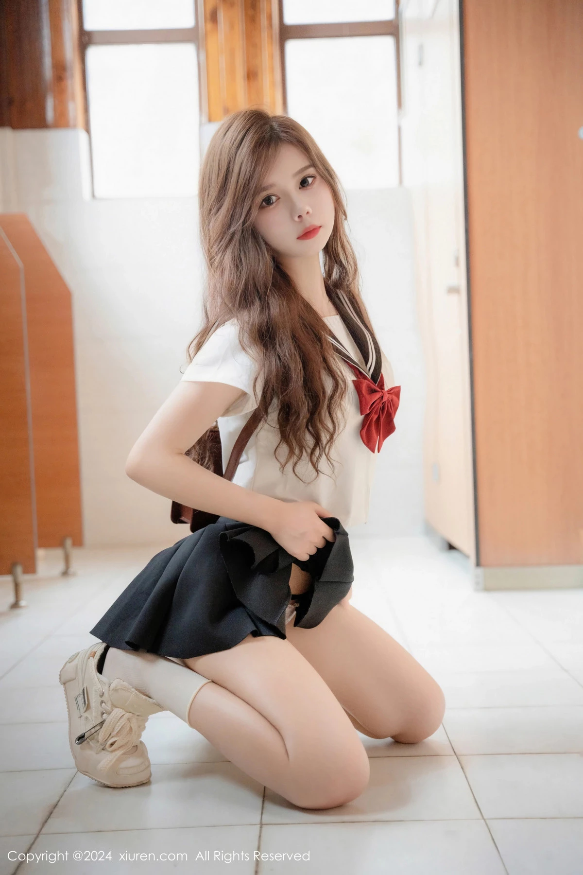 秀人集.com_[XiuRen秀人网]No.8948_新人模特拍黄瓜girl性感JK制服露白色蕾丝内衣秀曼妙身姿诱惑写真81P