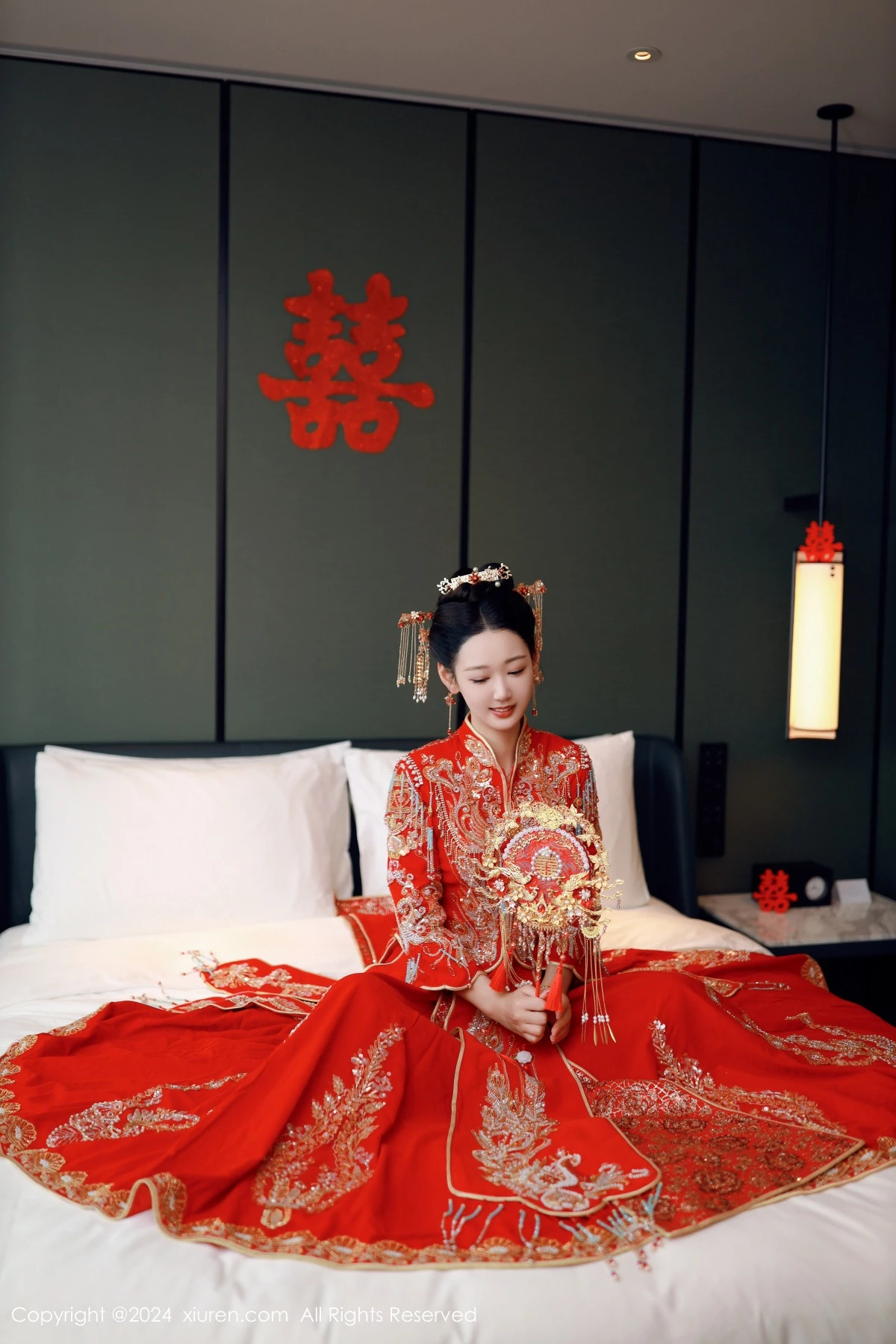 秀人集.com_[XiuRen秀人网]No.8972_模特唐安琪性感红色新娘服饰露红色内衣配超薄肉丝撩人诱惑写真79P